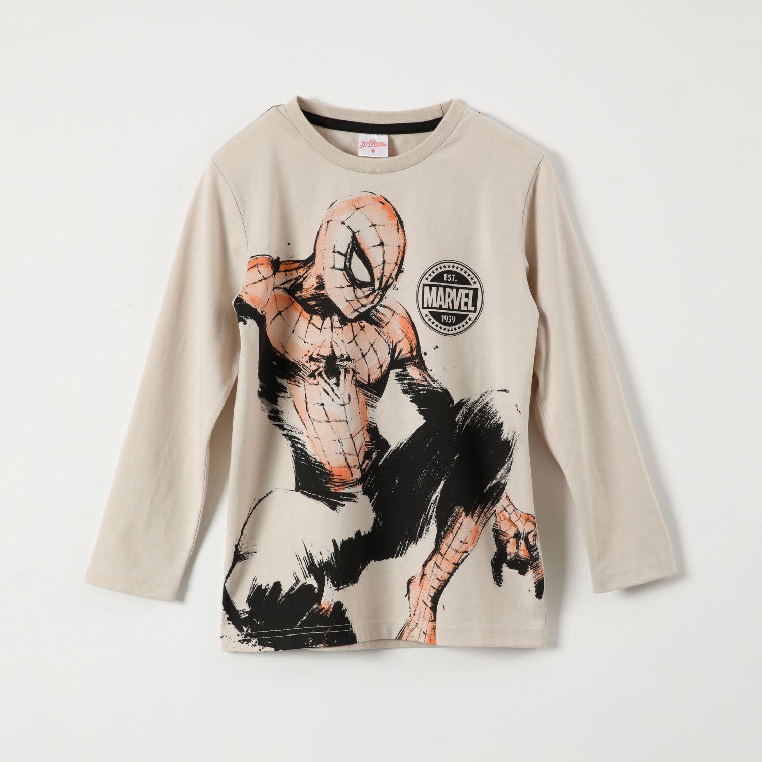 Polera Manga Larga Niño Spiderman Blanco I Marvel-0