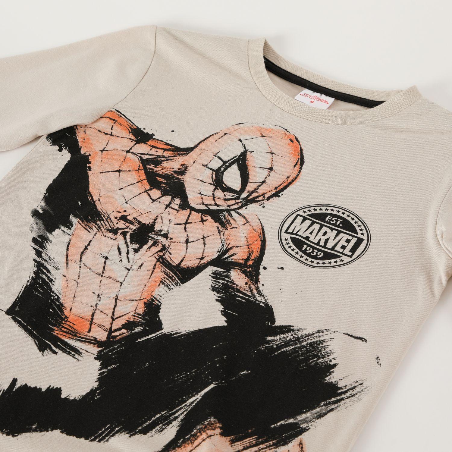 Polera Manga Larga Niño Spiderman Blanco I Marvel-1