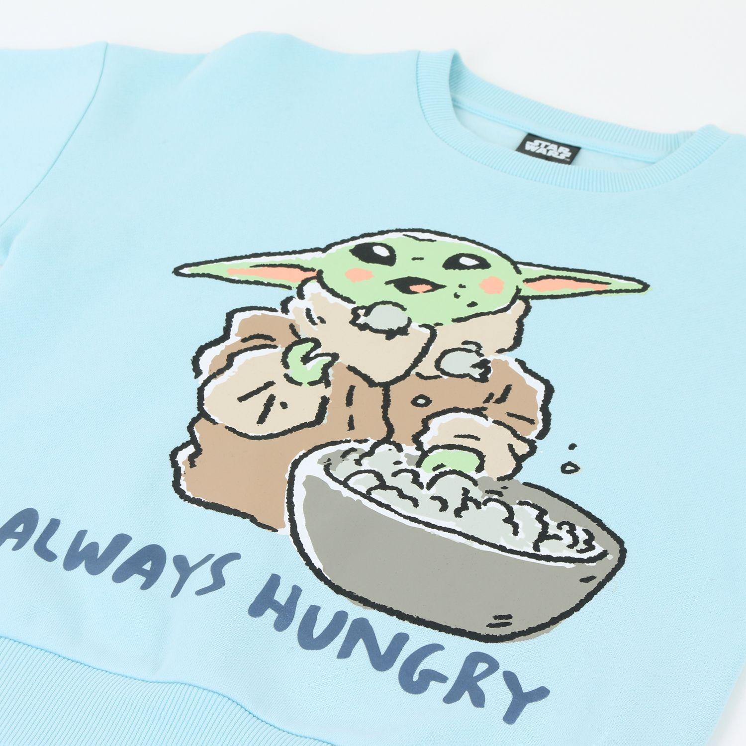 Polerón Cerrado Niña Grogu Hungry Celeste Star Wars-2