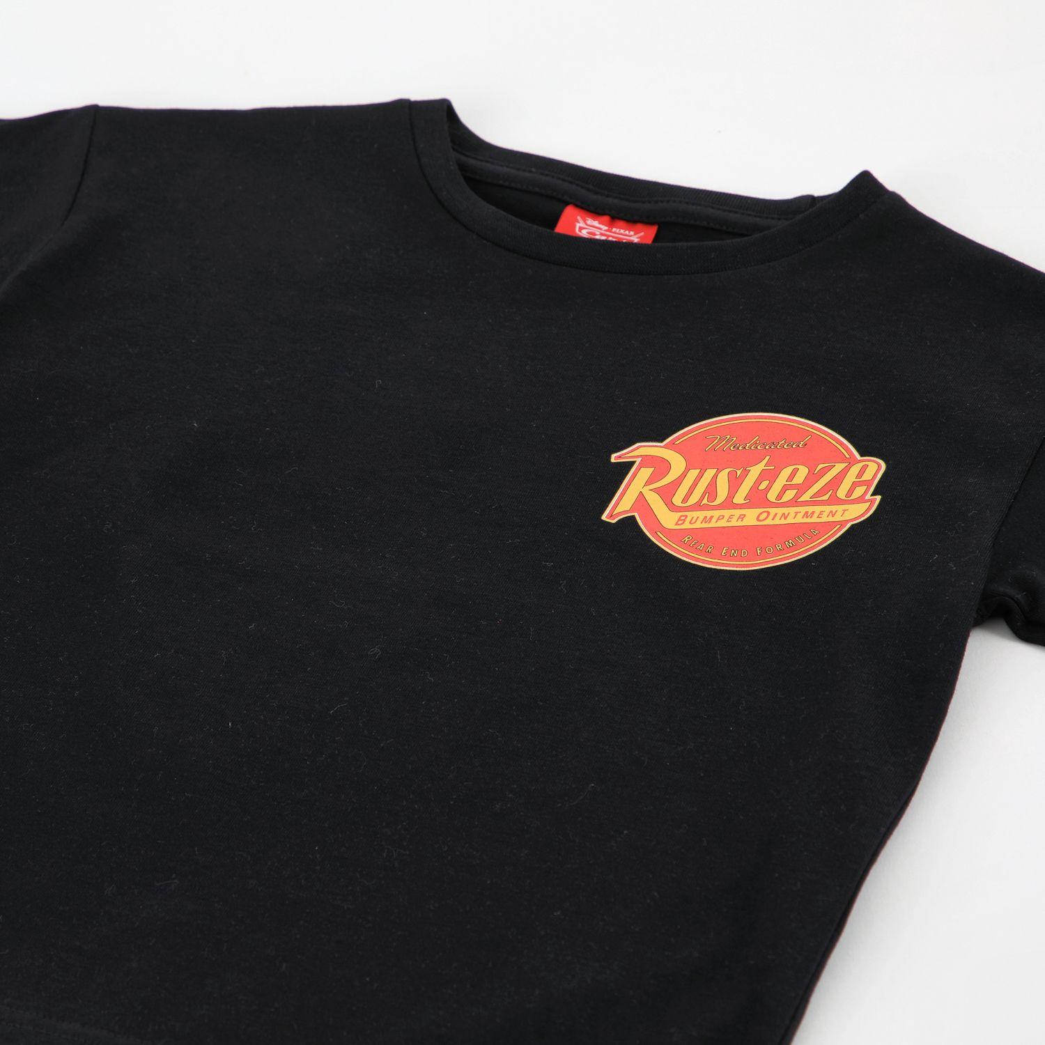 Polera Manga Corta Niño Cars Disney Logo Rust-eze Negro-2