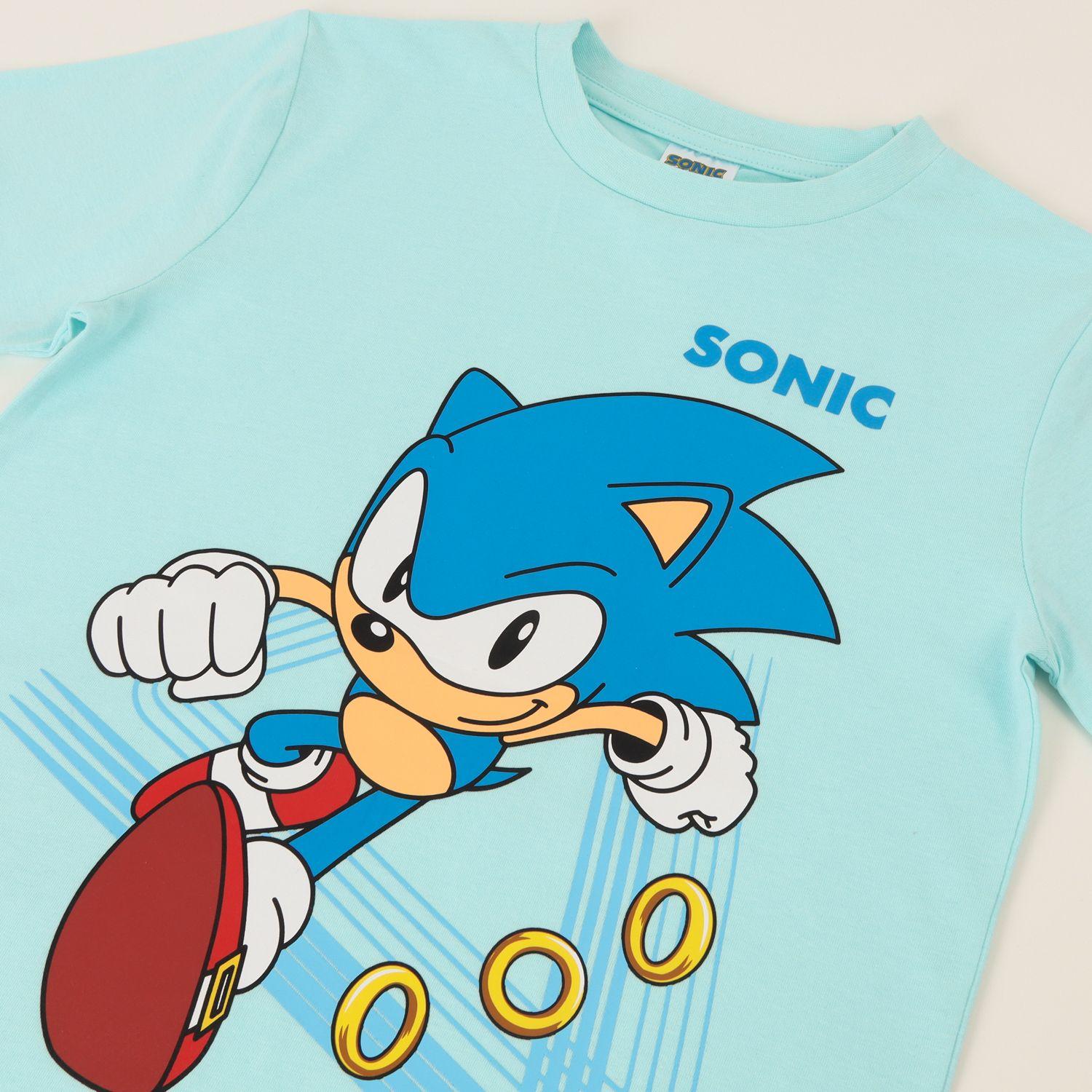 Polera Manga Corta Niño Celeste Sonic Run Sonic-2