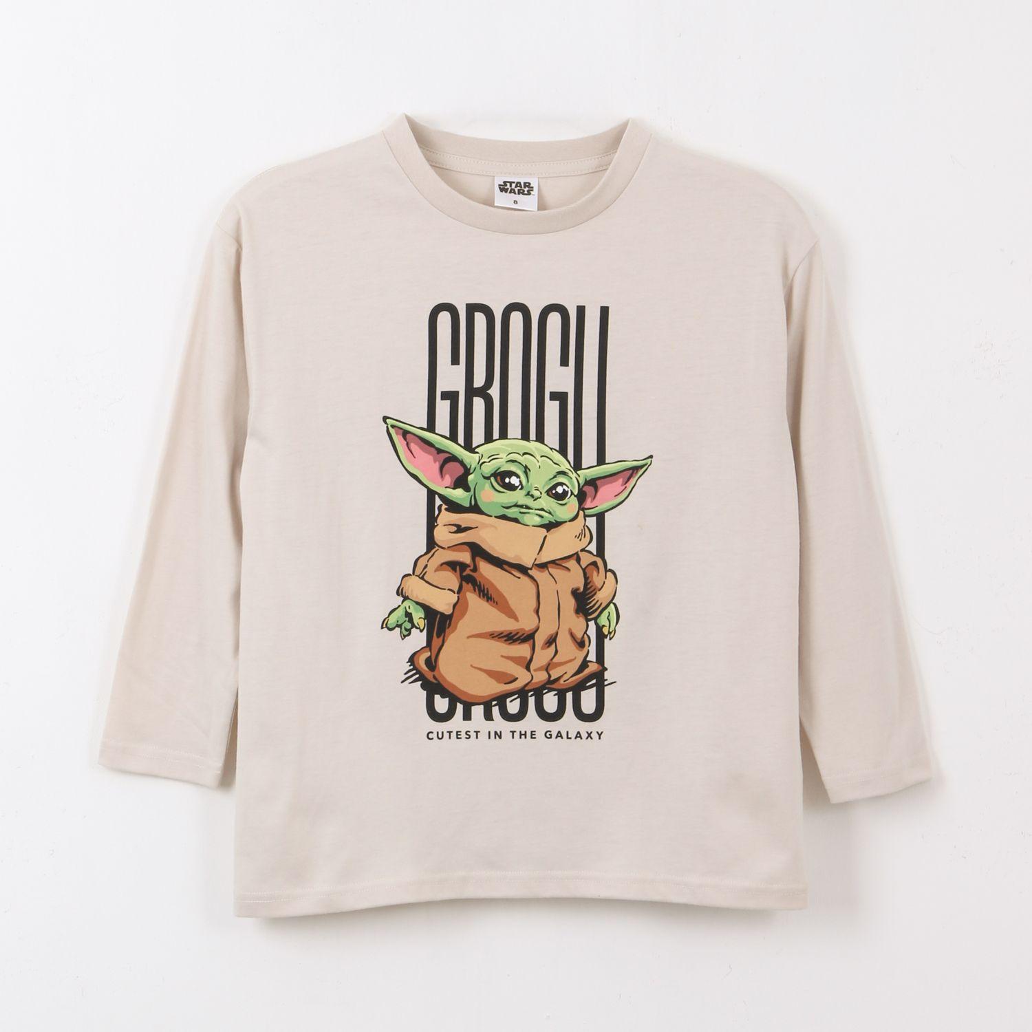 Polera Manga Larga Niño Grogu Beige Star Wars-0