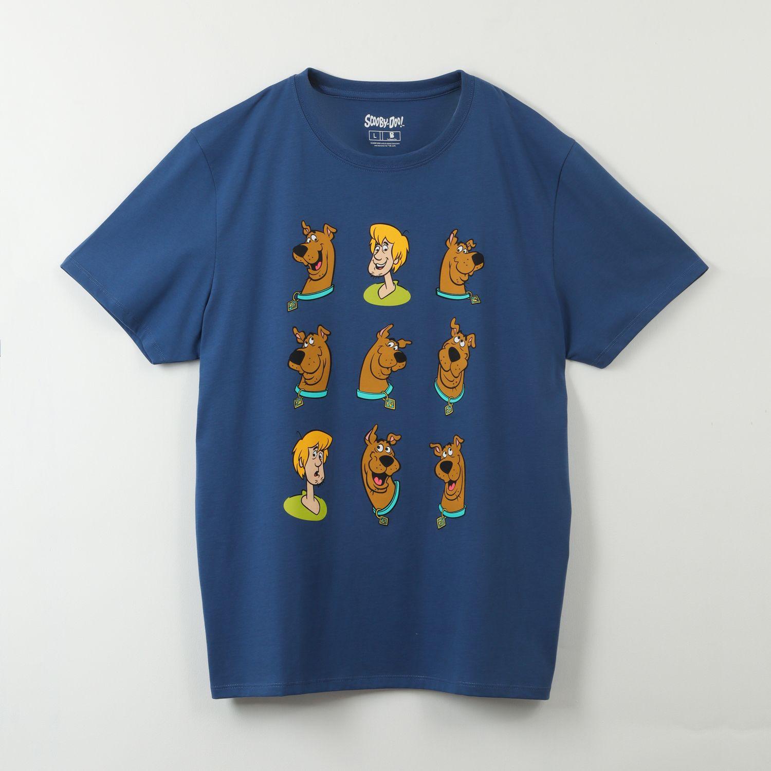 Polera Manga Corta Hombre Scooby Faces Azul Scooby-Doo-0