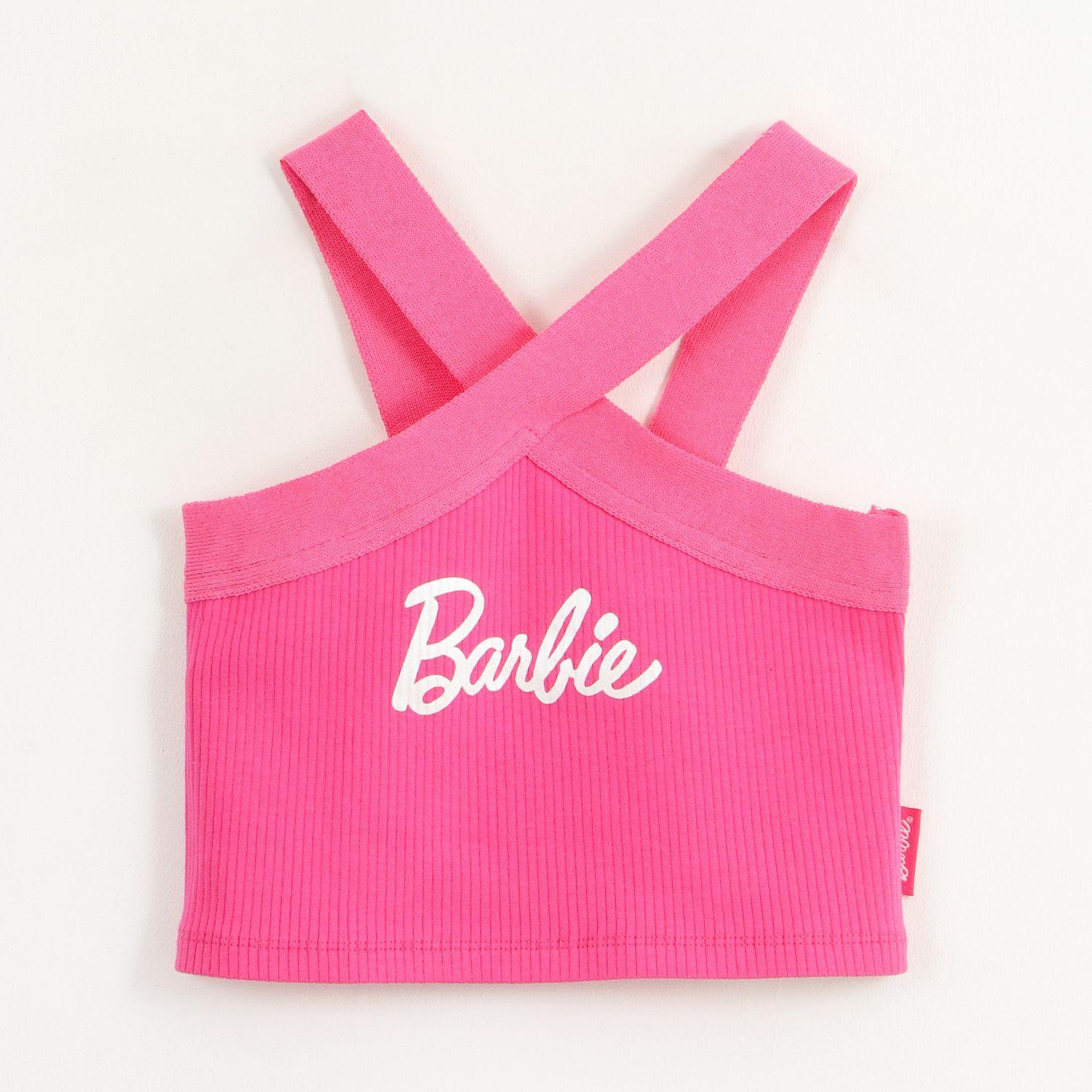 Polera Sin Manga Niña Fucsia Logo Barbie-0