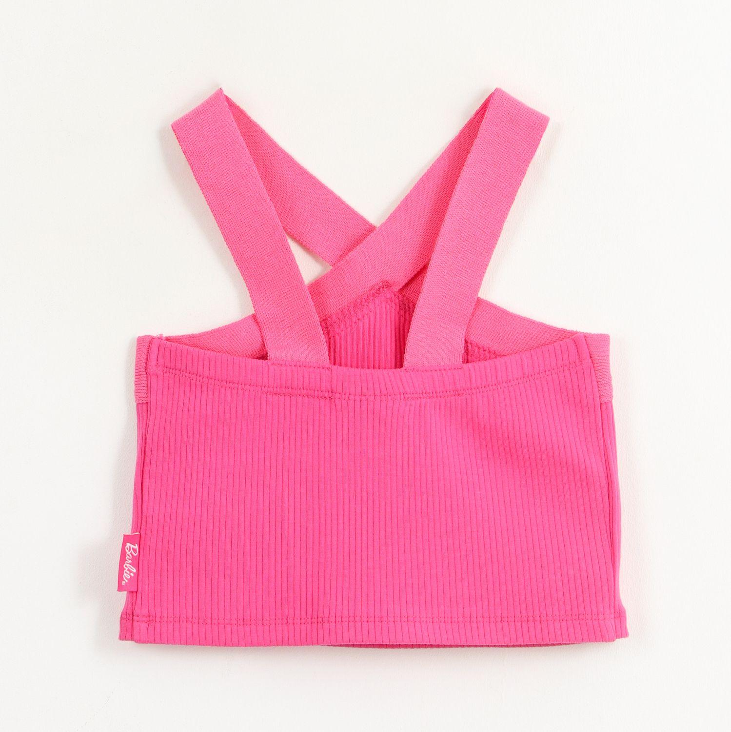 Polera Sin Manga Niña Fucsia Logo Barbie-1