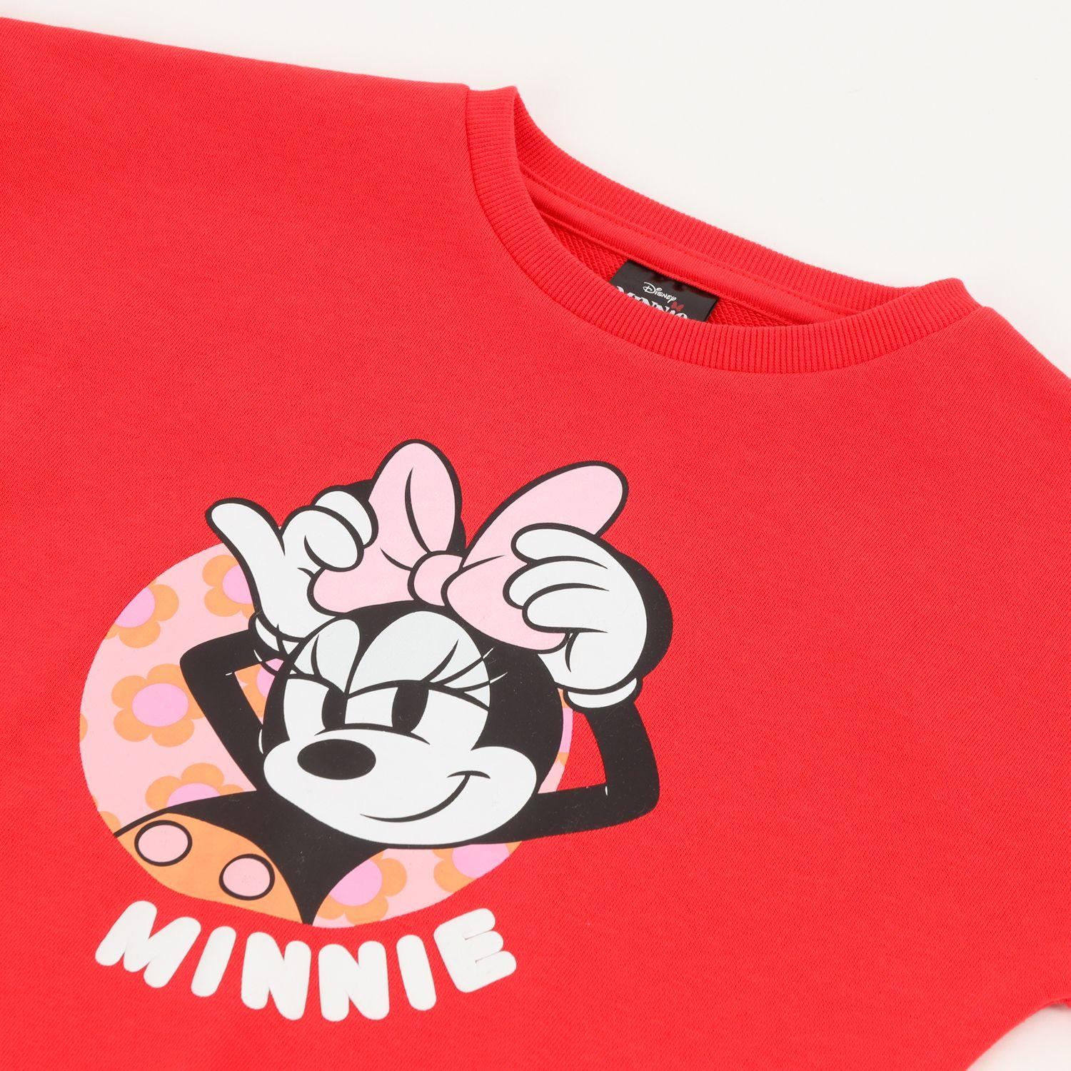 Polerón Cerrado Niña Rojo Cara Minnie Disney-2
