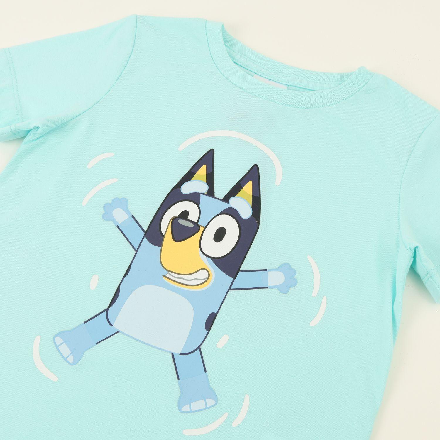 Polera Manga Corta Niño Turquesa Jump Bluey-2