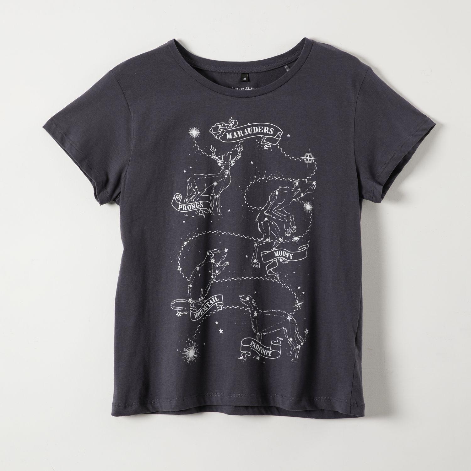 Polera Manga Corta Mujer Lineal Negro Harry Potter-0