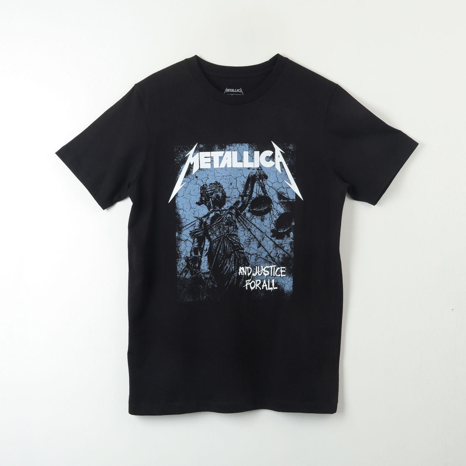 Polera Manga Corta Hombre Justice Negro Metallica-0