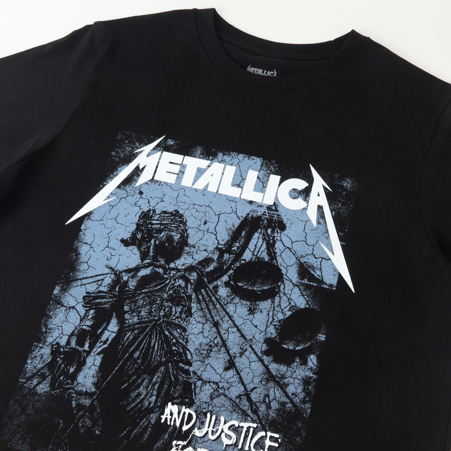 Polera Manga Corta Hombre Justice Negro Metallica-1