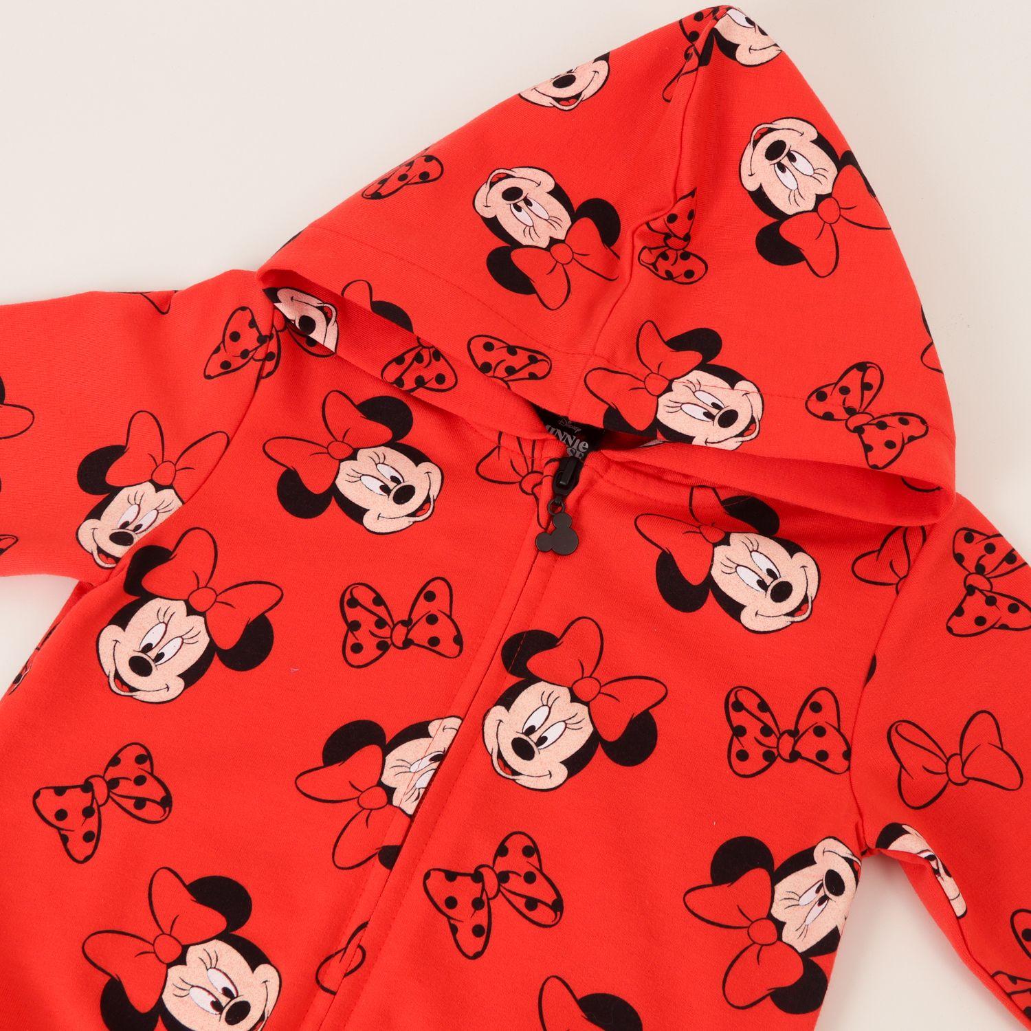 Poleron Abierto Niña Minnie Rostros Rojo Disney-1