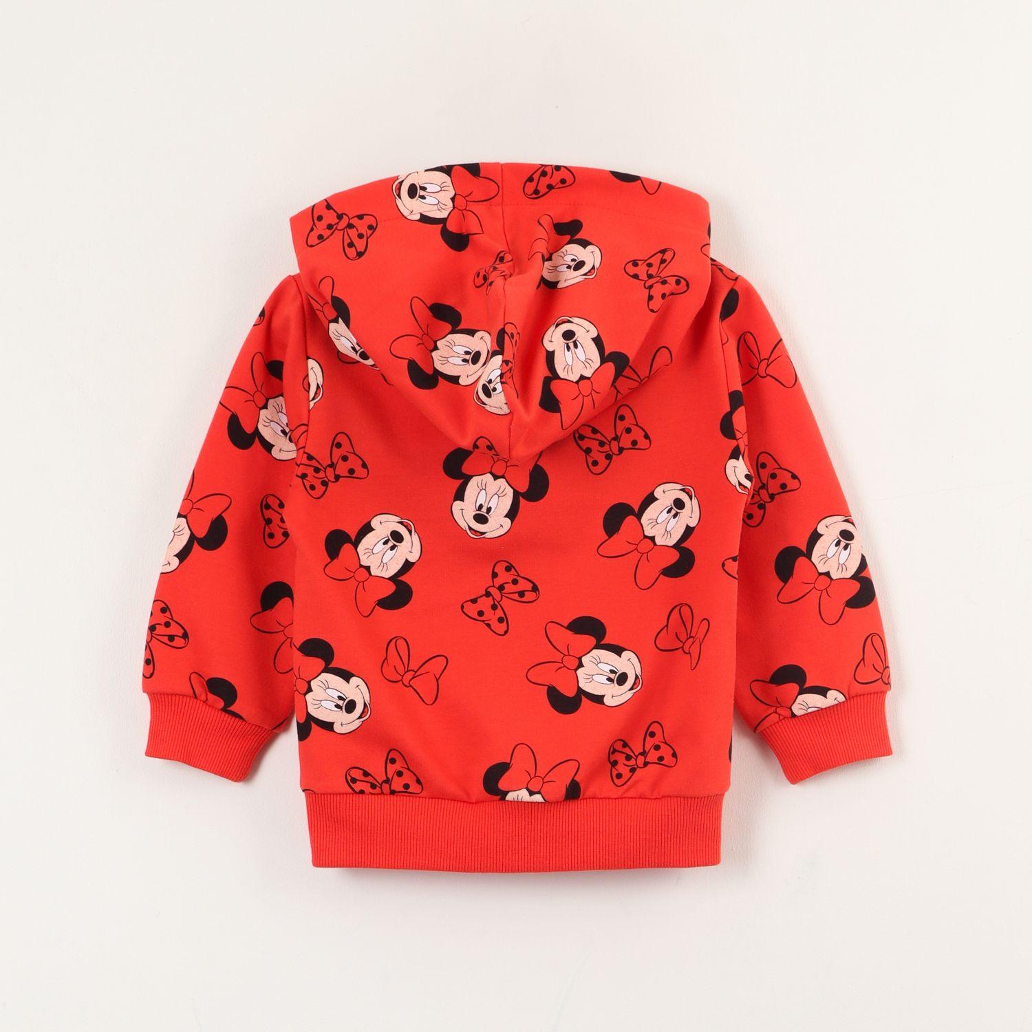 Poleron Abierto Niña Minnie Rostros Rojo Disney-2
