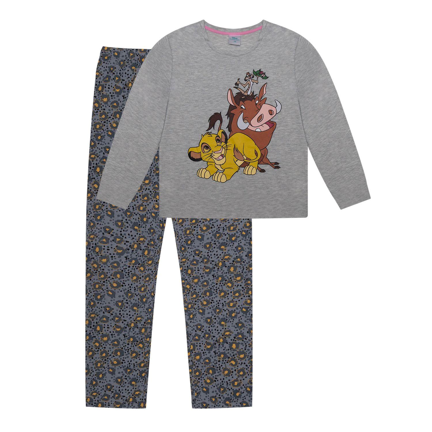 Pijama Niña Rey León Amigos Gris Disney-0