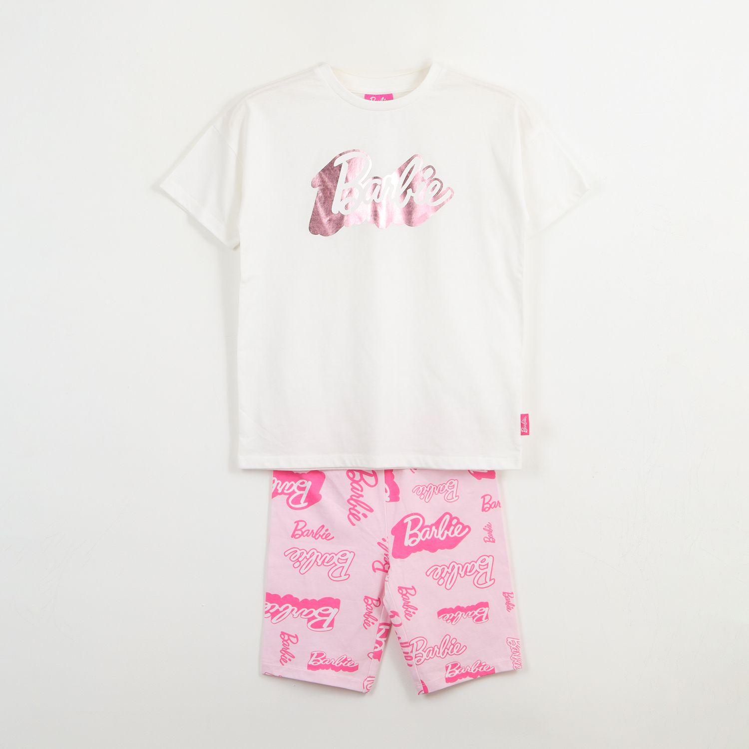 Conjunto Niña Blanco Logo Barbie-0