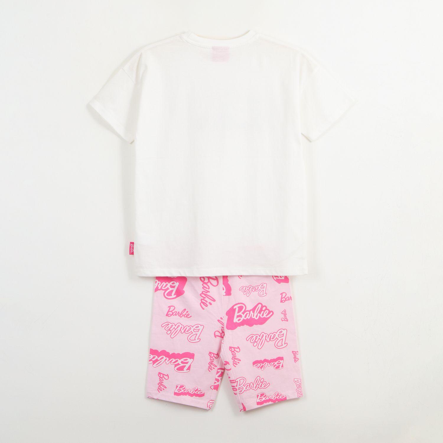 Conjunto Niña Blanco Logo Barbie-1