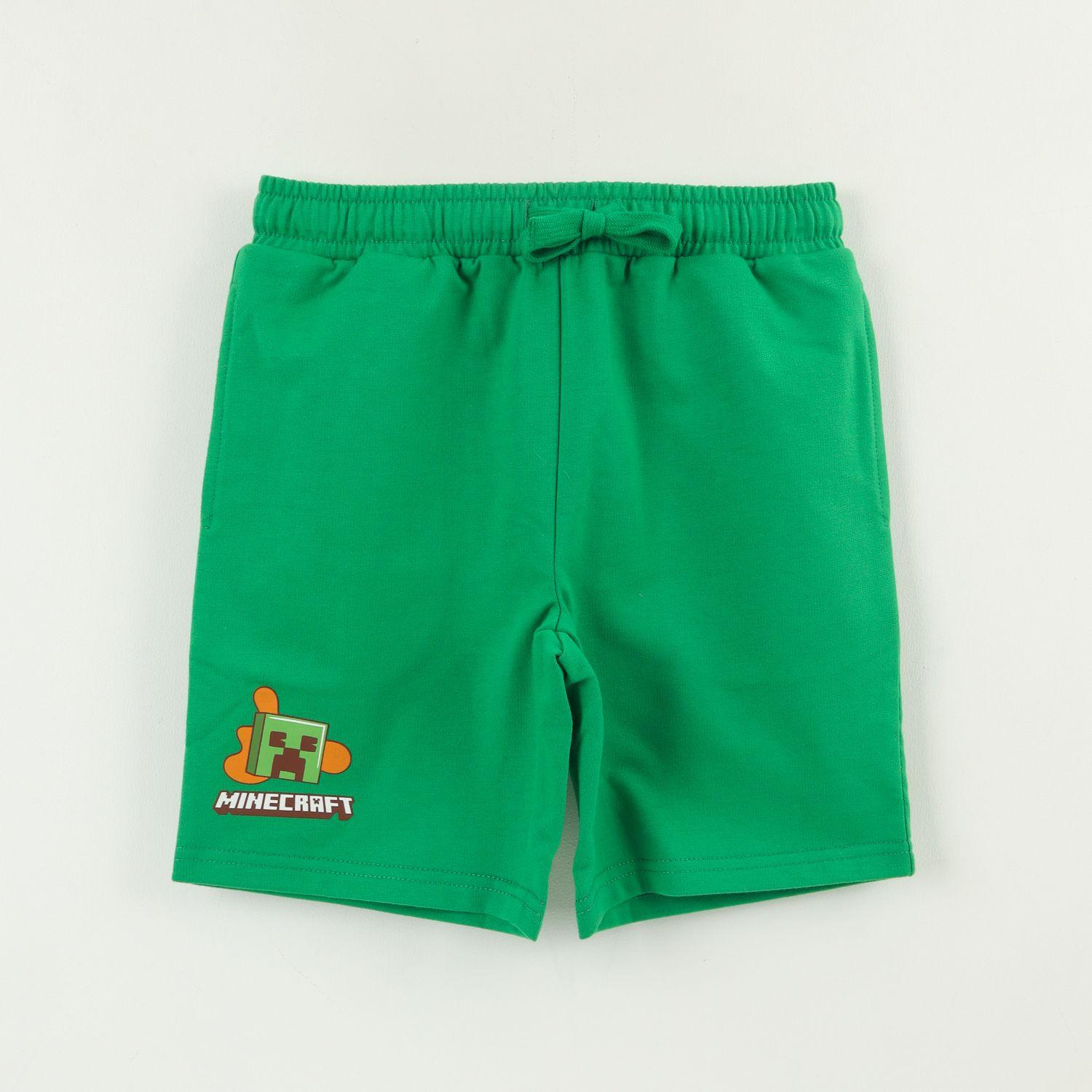 Short Niño Verde Bolsillo Trasero Creeper Minecraft-0