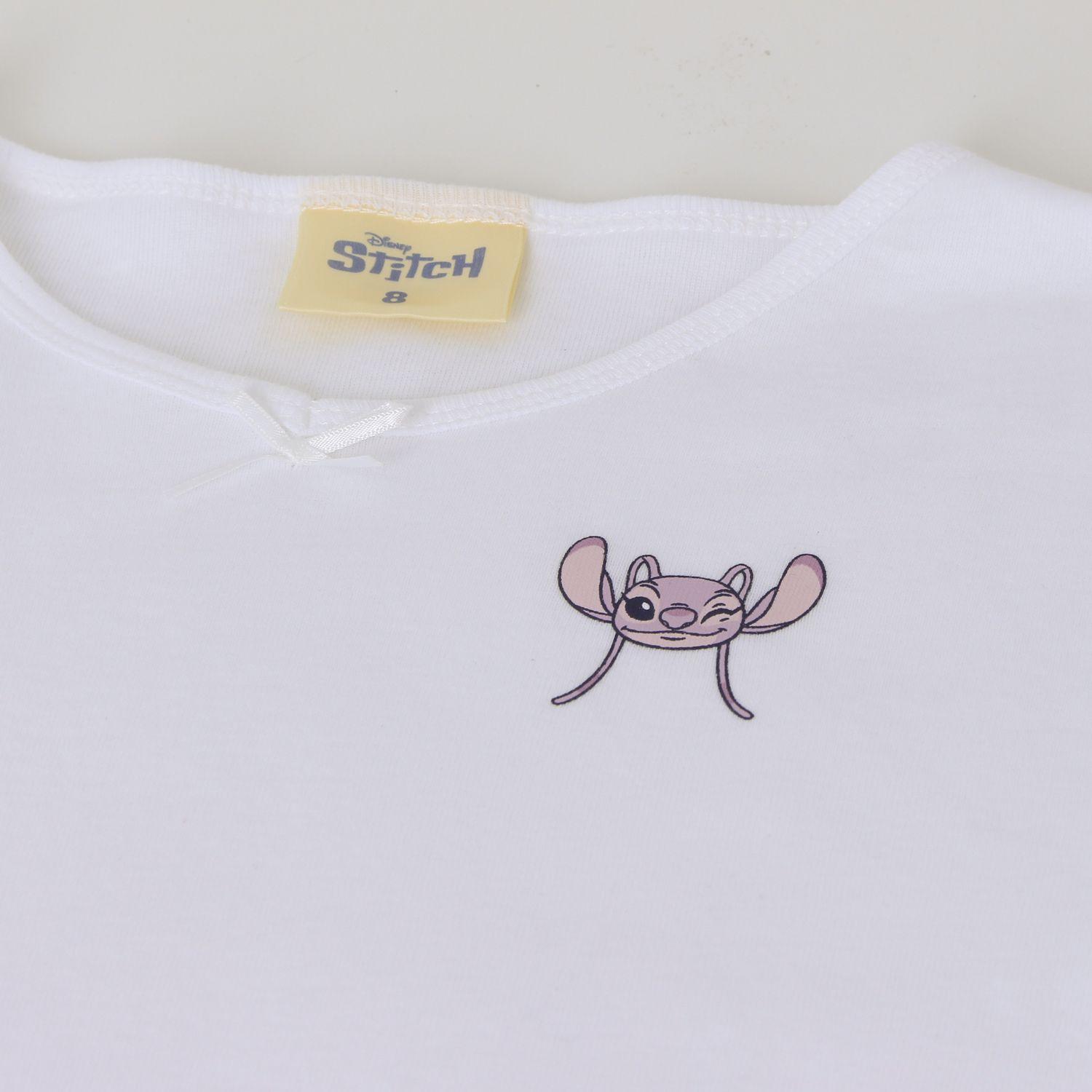 Bipack Camiseta Escolar Niña Manga Larga Blanco Lilo Stitch-3