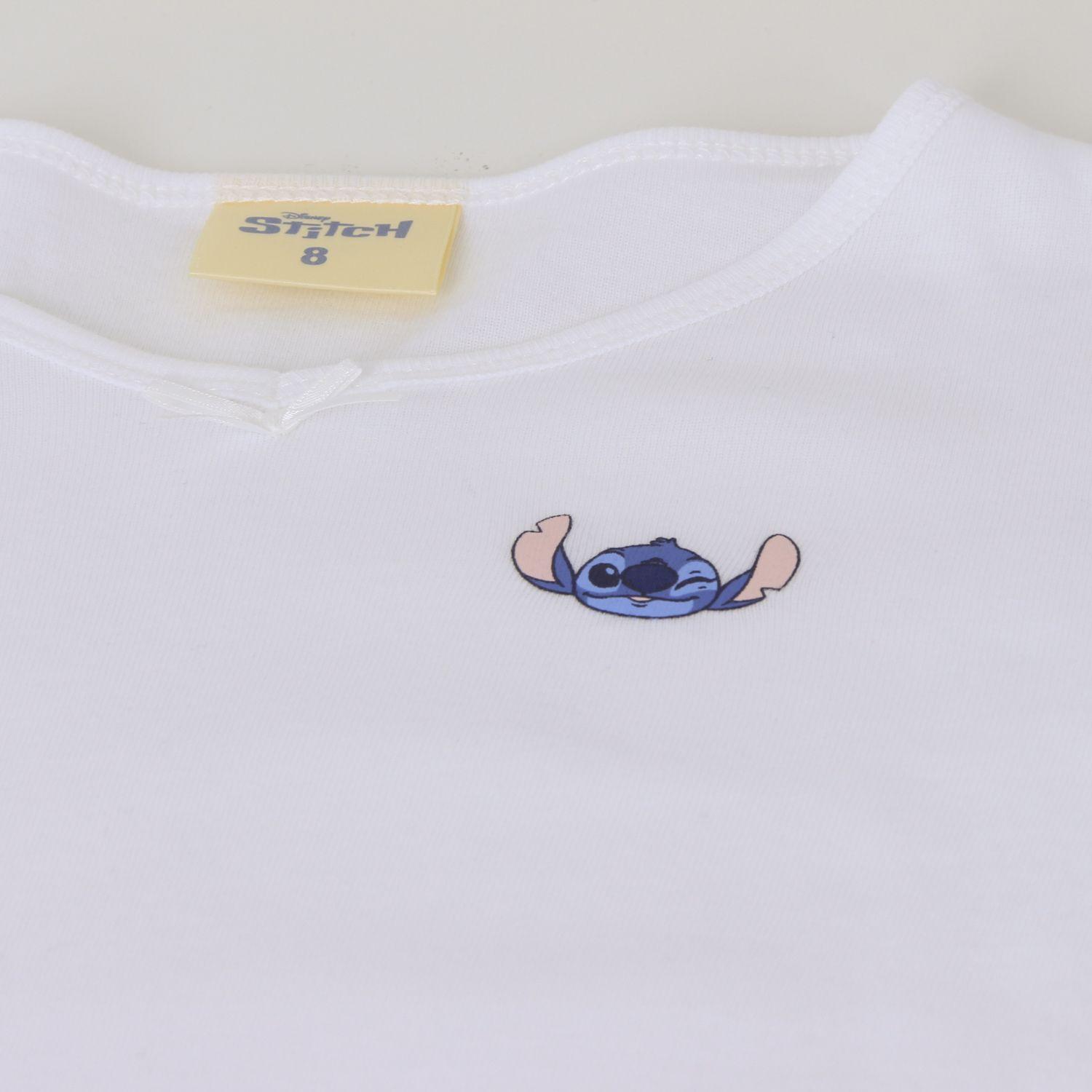 Bipack Camiseta Escolar Niña Manga Larga Blanco Lilo Stitch-6