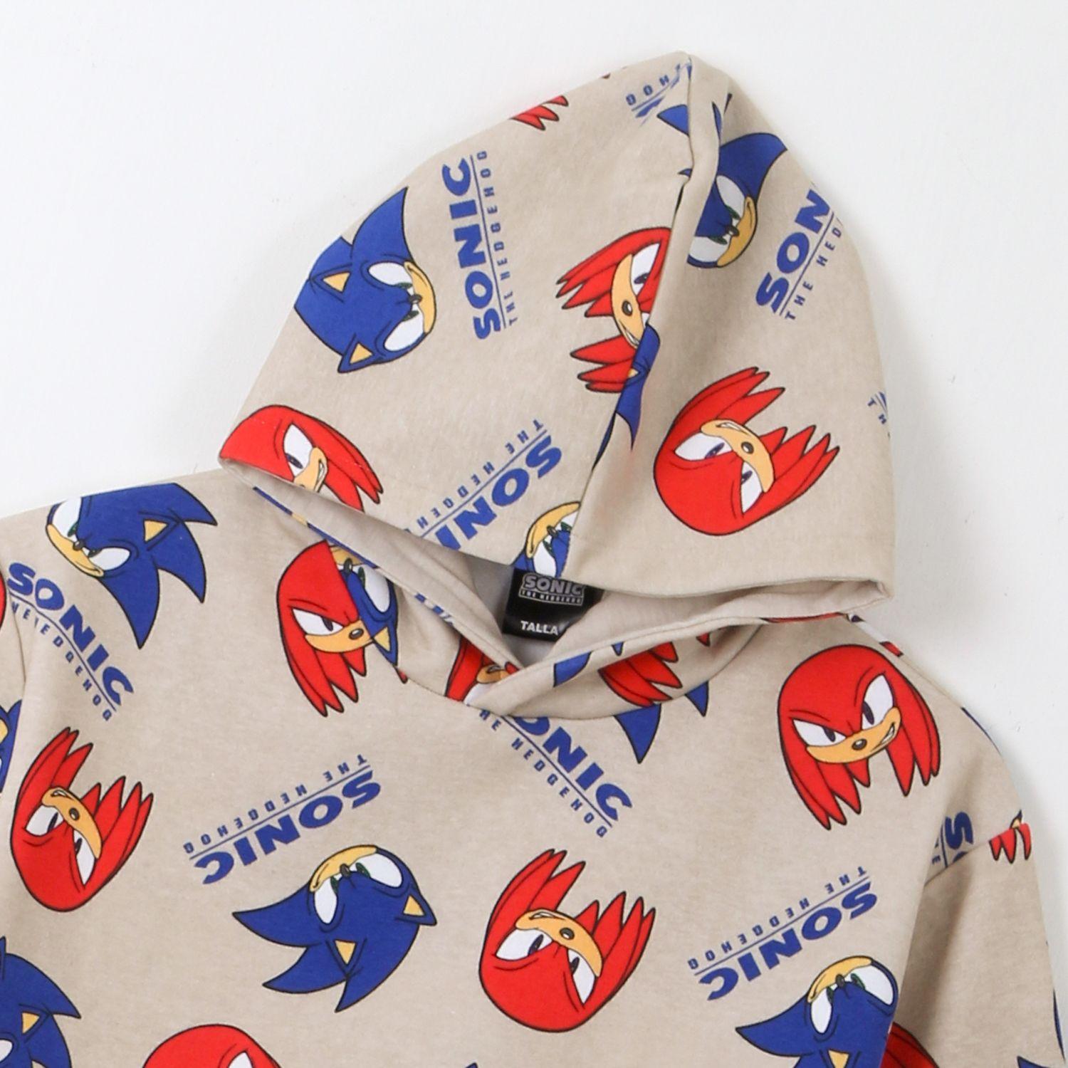 Conjunto Buzo Niño Full Print Sonic & Nuckles Beige Sonic-2