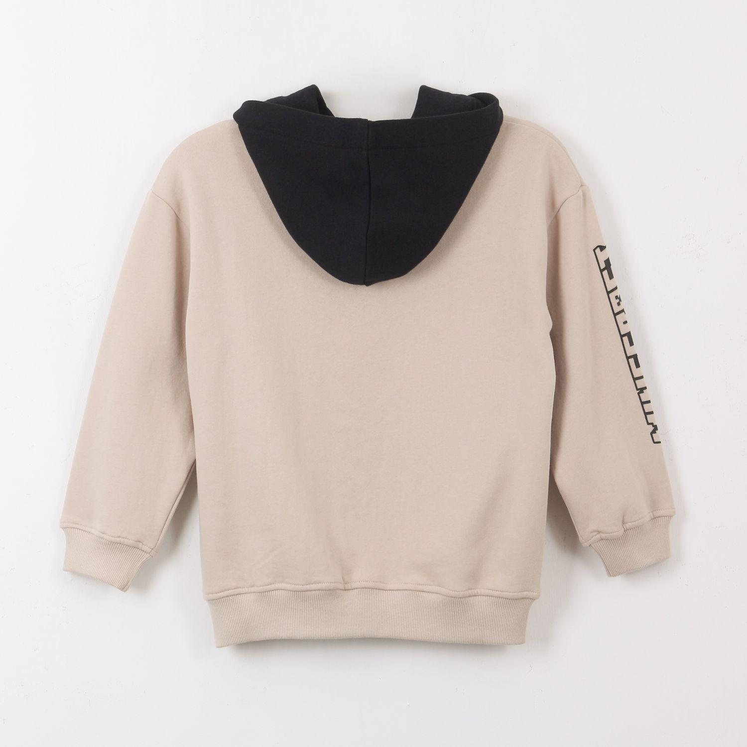 Polerón Cerrado Niño Hoodie Adventure Mode Beige Minecraft-1