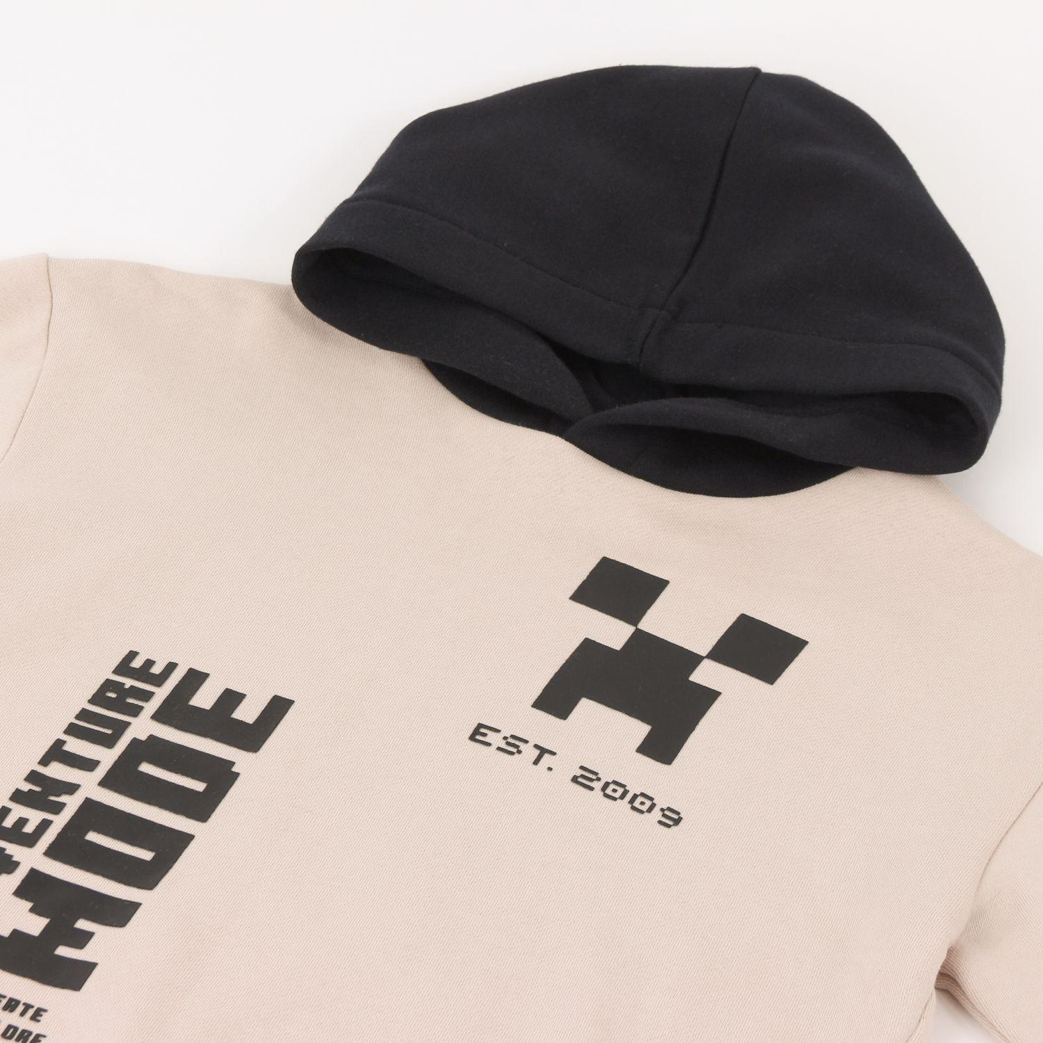 Polerón Cerrado Niño Hoodie Adventure Mode Beige Minecraft-2