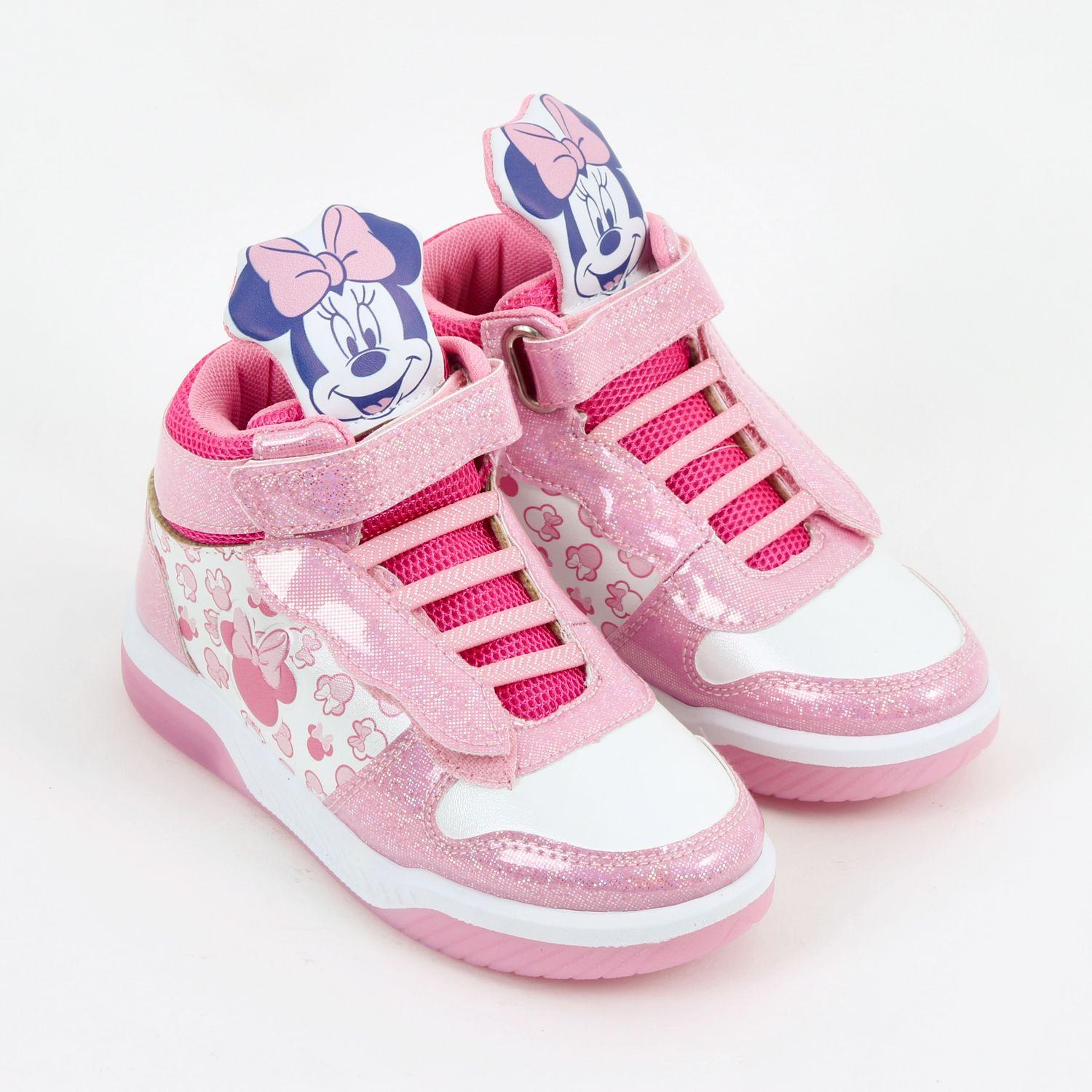 Zapatilla Luces Niña Caña Alta Minnie Rosado Disney-1