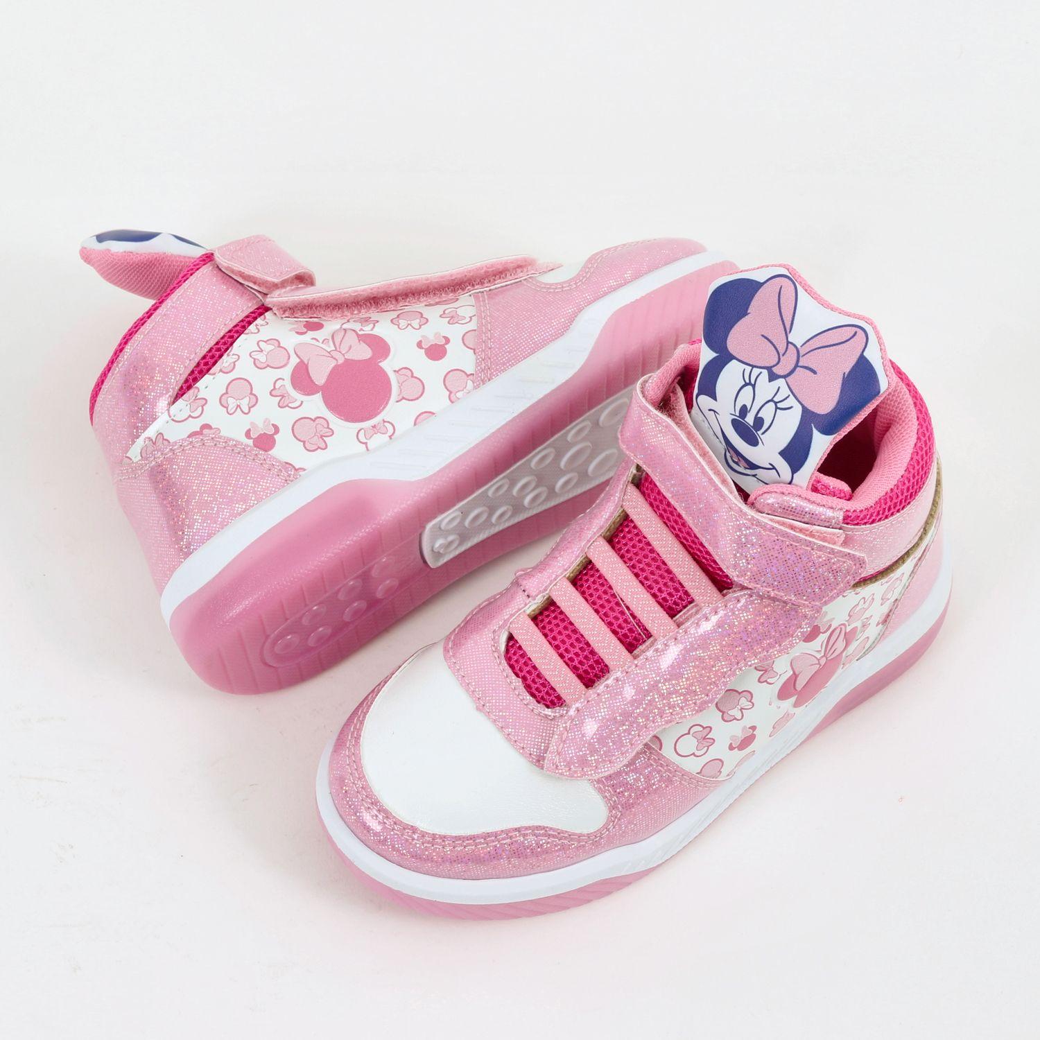 Zapatilla Luces Niña Caña Alta Minnie Rosado Disney-3