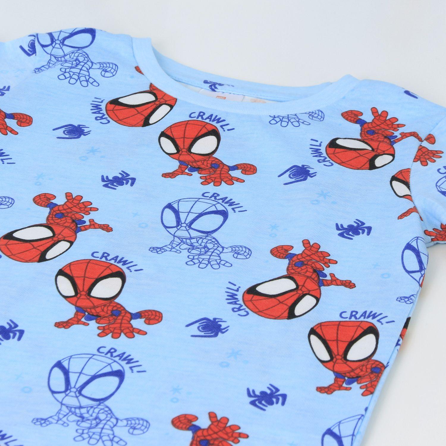 Pijama Manga Larga Niño Full Print Spidey Celeste Marvel-2