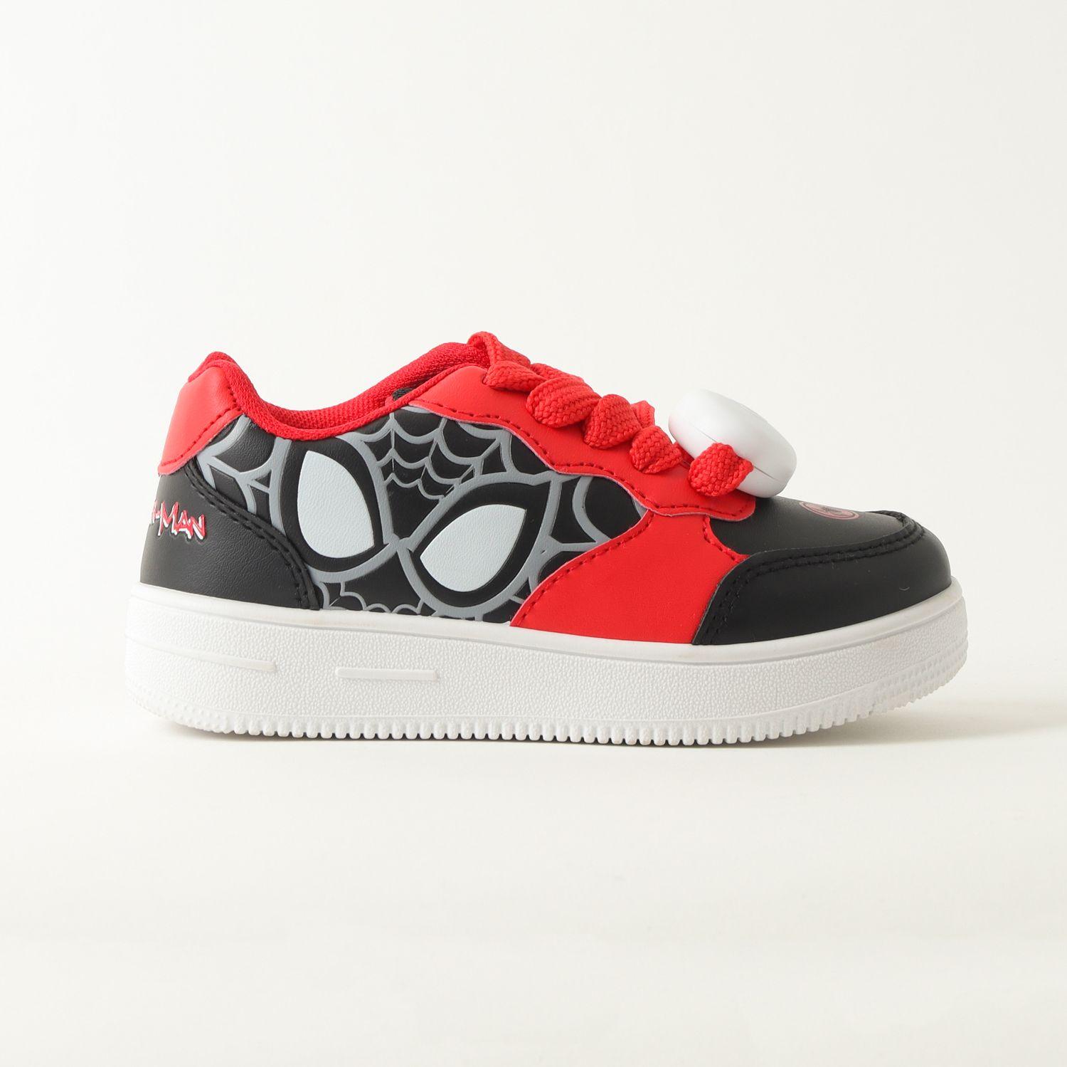 Zapatilla Niño Luces En Cordones Spiderman Red Negro Marvel-0