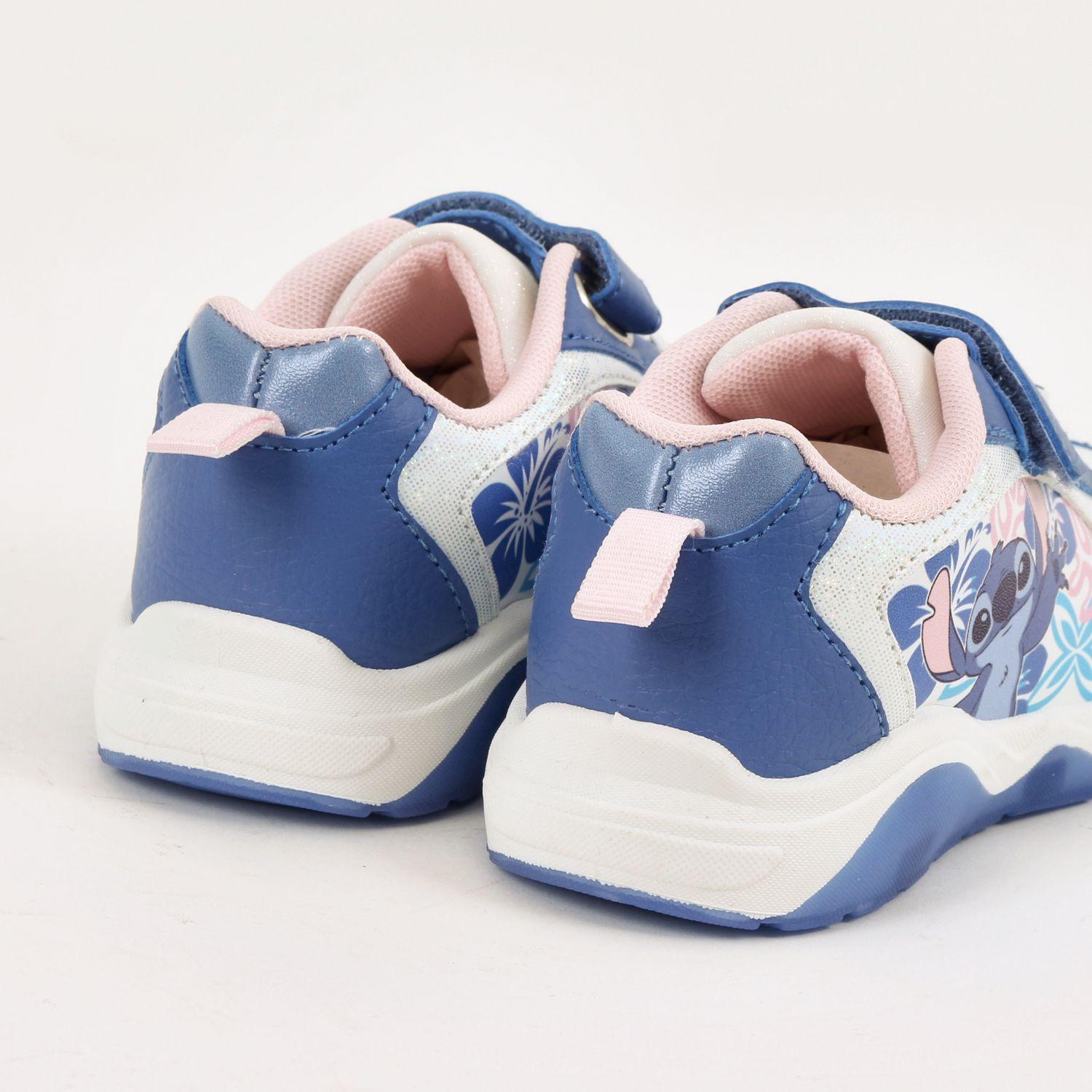 Zapatilla Luces Niña Stitch Disney Flores Celeste-2