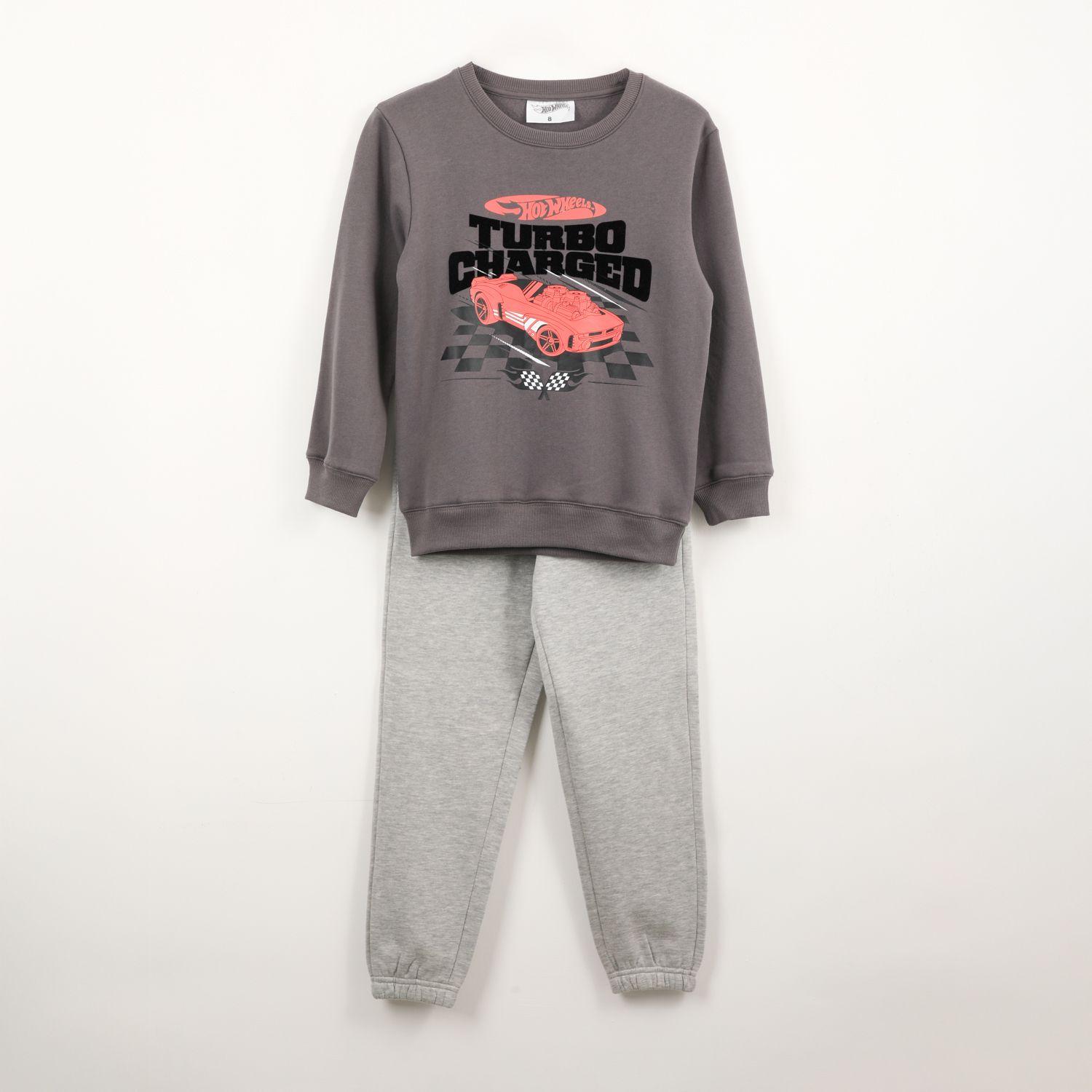 Conjunto Buzo Niño Turbo Charged Gris Hot Wheels-0