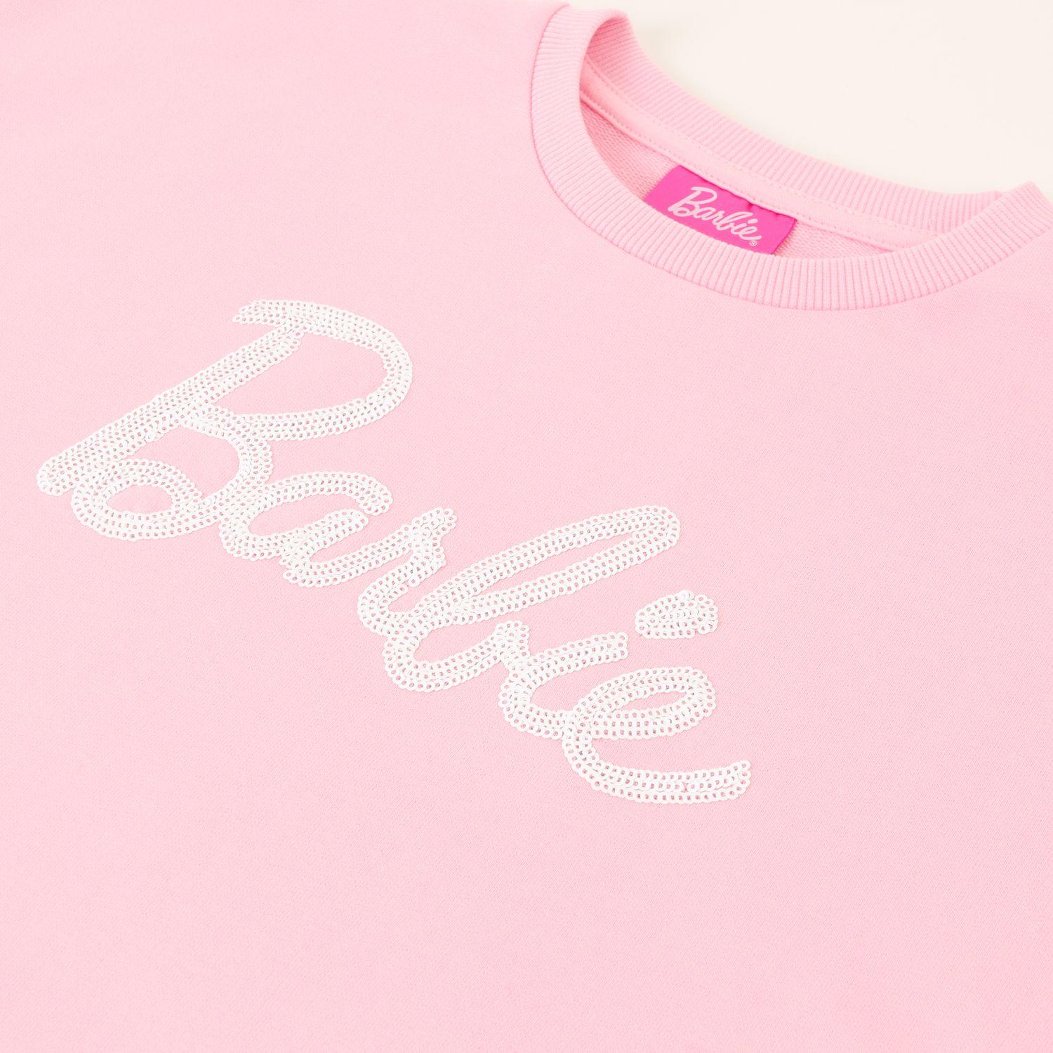 Poleron Cerrado Niña Big Logo Rosado Barbie-1