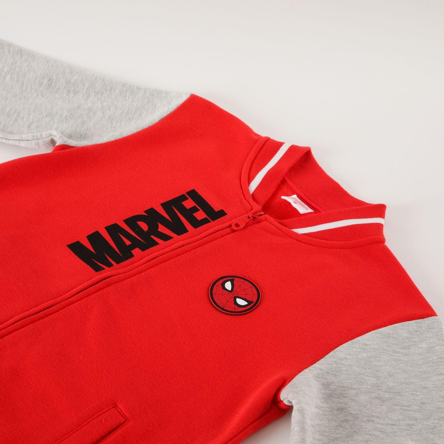 Poleron Niño Spiderman Head Logo Rojo Marvel-5