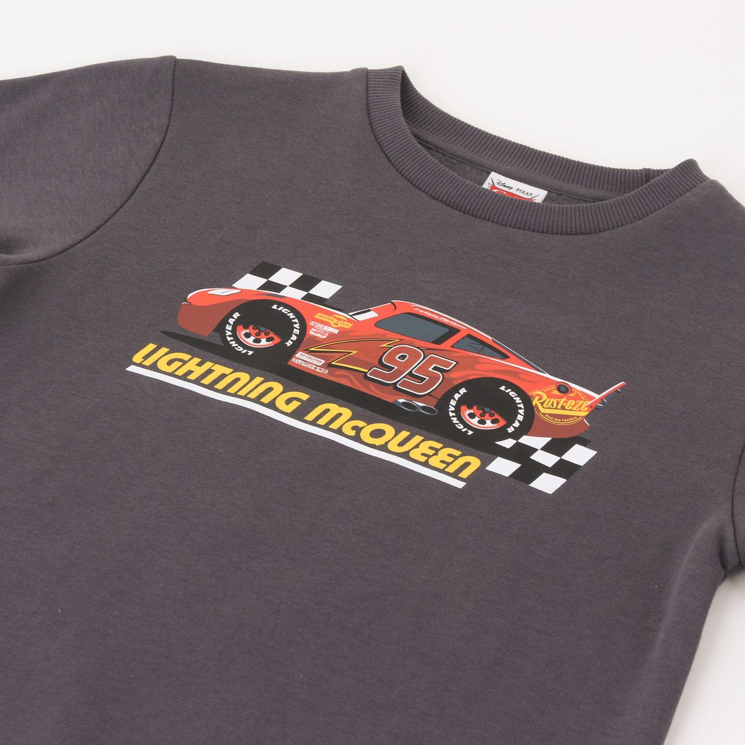 Polerón Cerrado Niño Rayo McQueen Cars Gris Disney-2