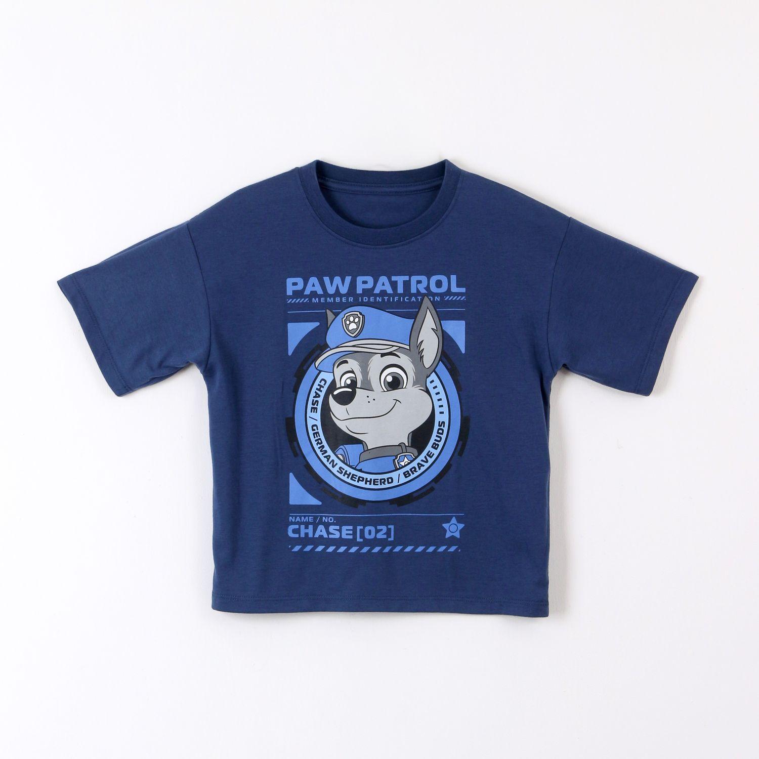 Polera Manga Corta Niño Paw Patrol Azul Marino-0