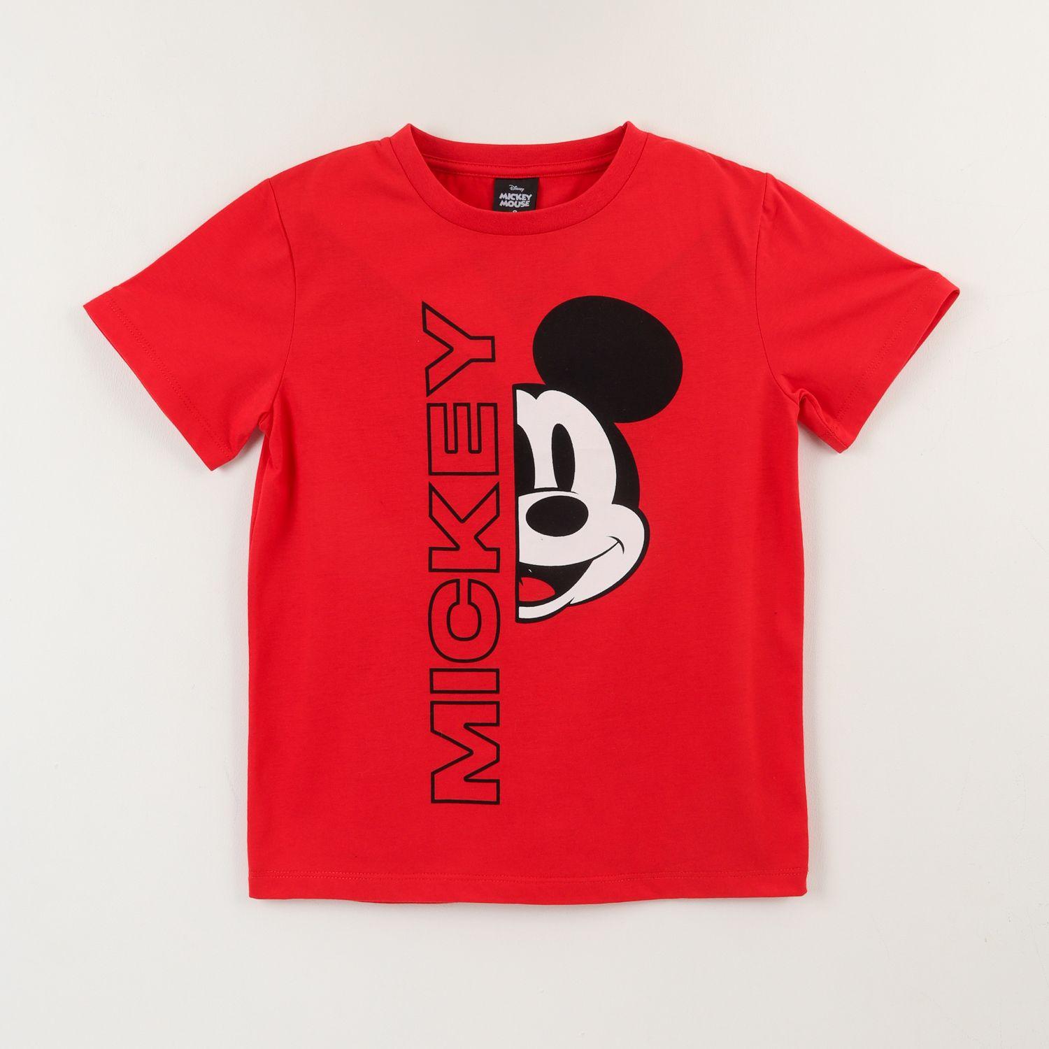 Polera Manga Corta Niño Rojo Mickey Mouse Face Disney-1