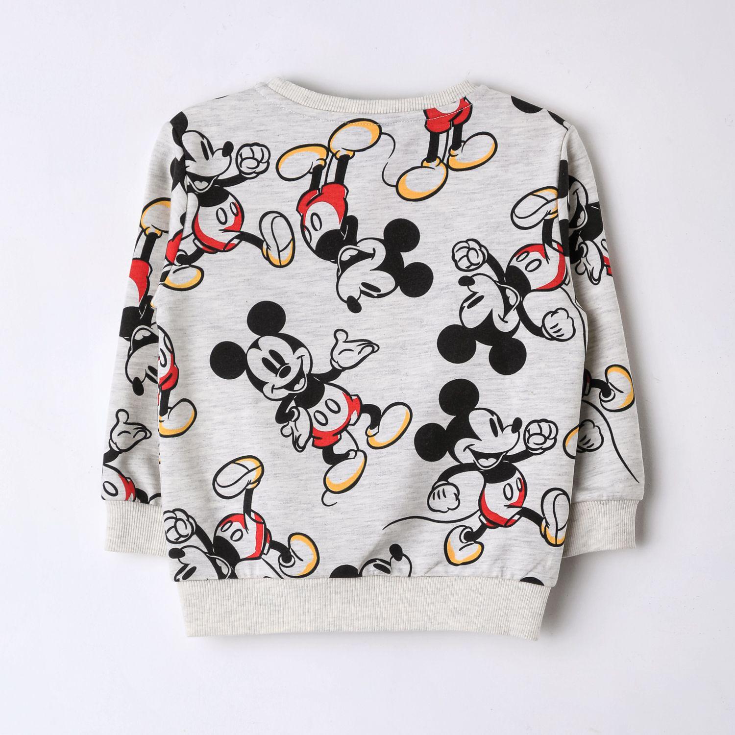 Polerón Cerrado Niño Mickey Disney Full Print Gris-1