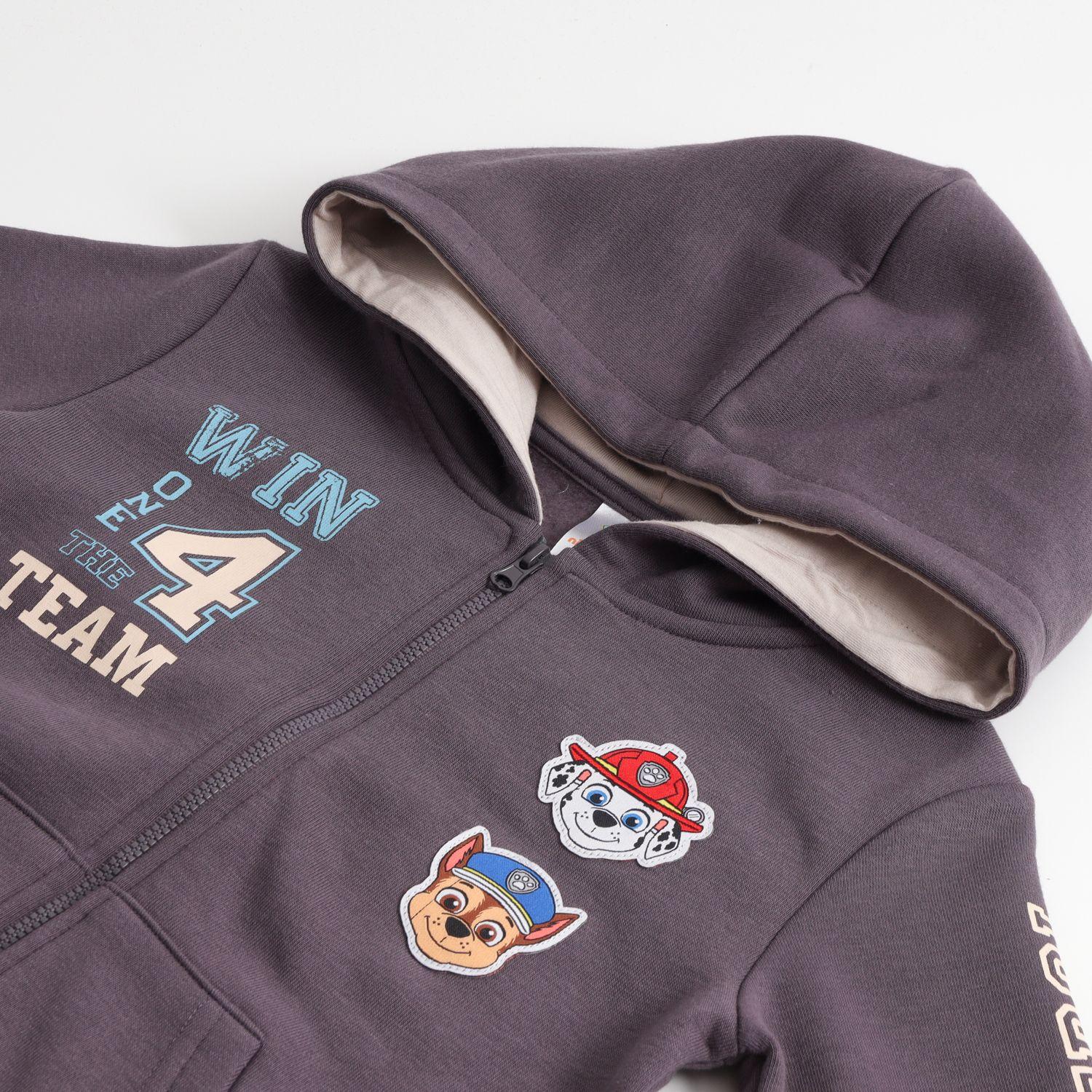 Polerón Cierre Niño Hoodie Chase & Marshall Gris Paw Patrol-2