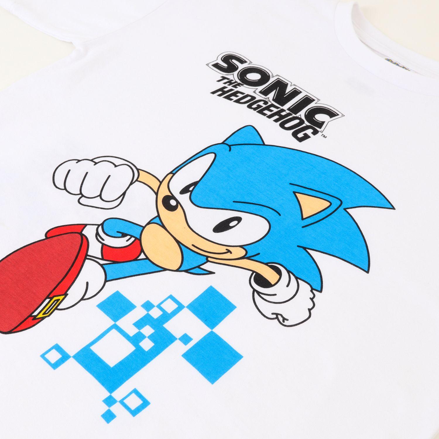 Polera Manga Corta Niño Running Blanco Sonic-1