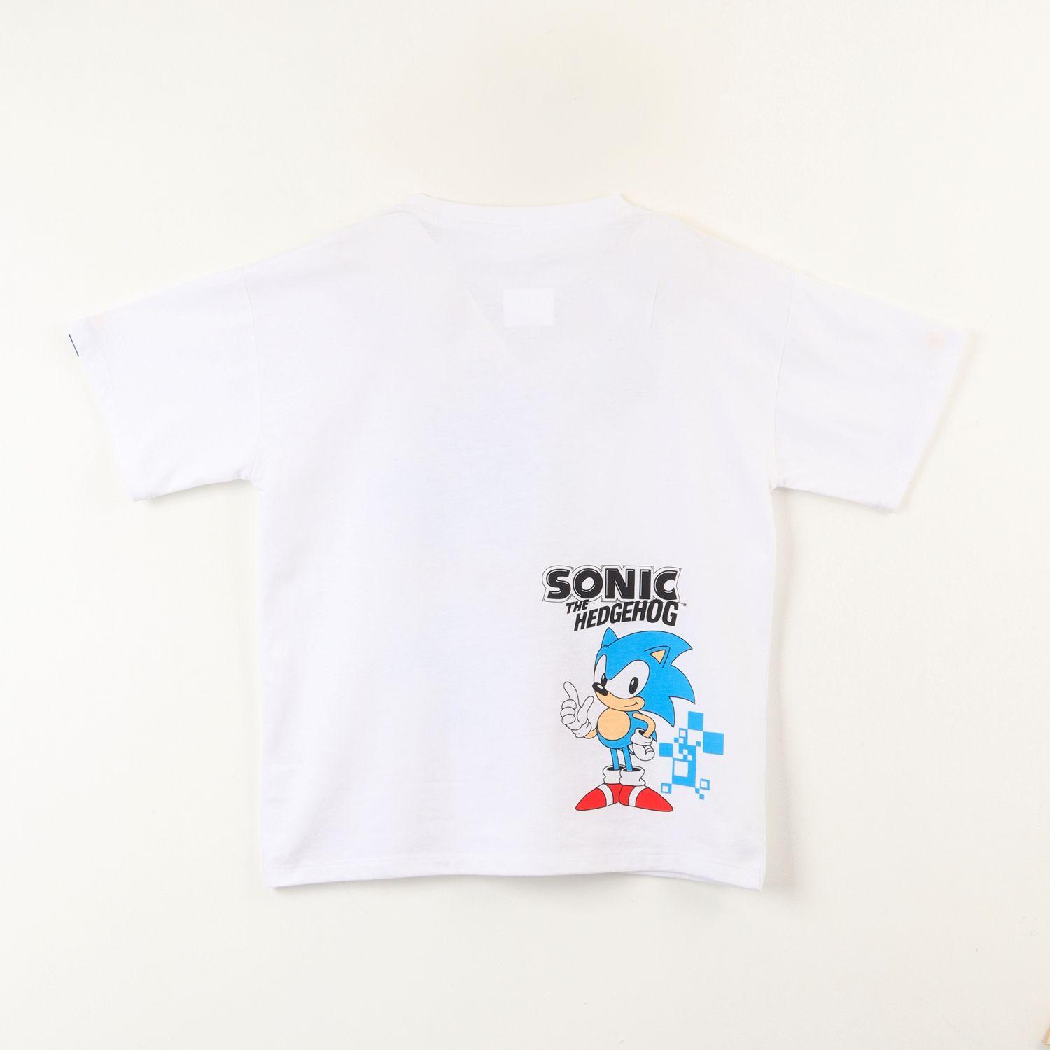 Polera Manga Corta Niño Running Blanco Sonic-2