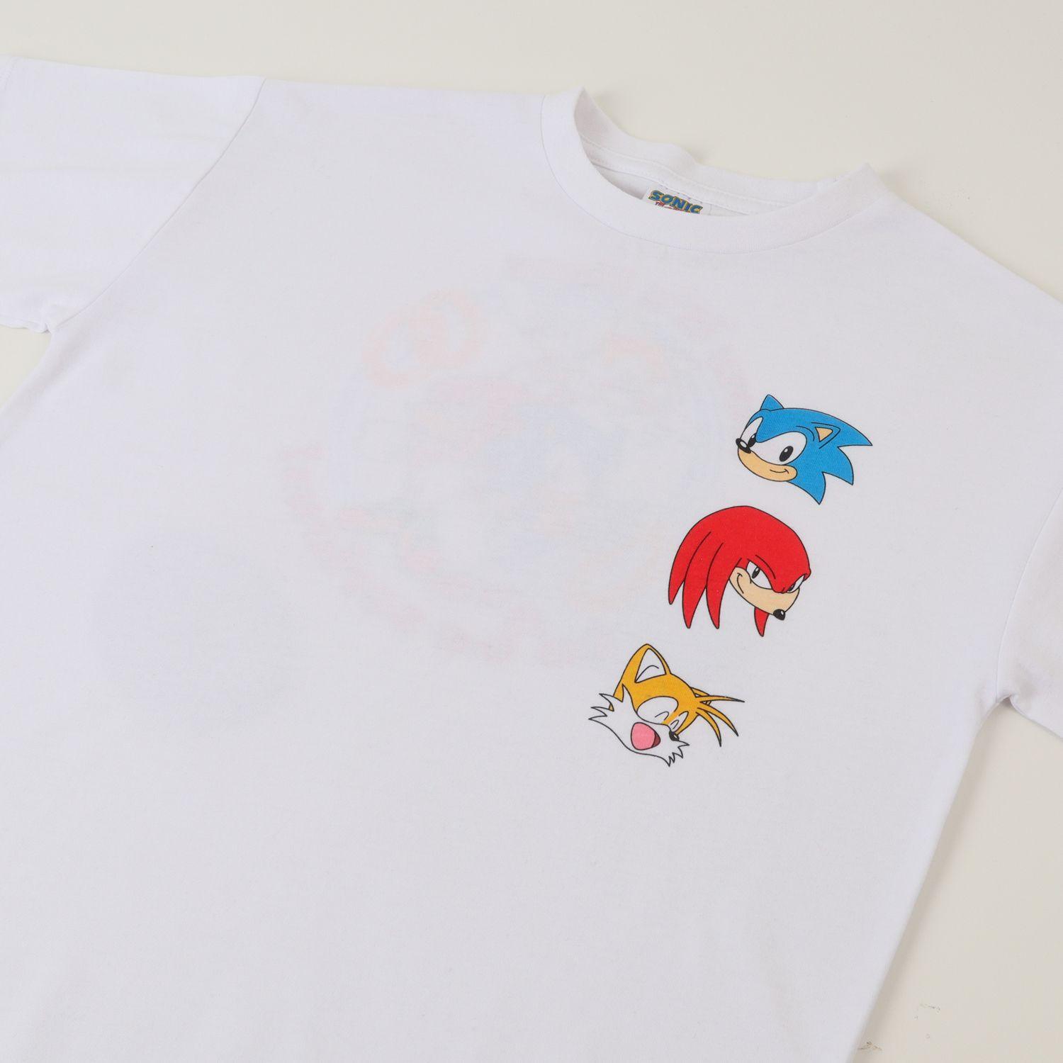 Polera Manga Corta Niño Blanco Back Print Sonic-2