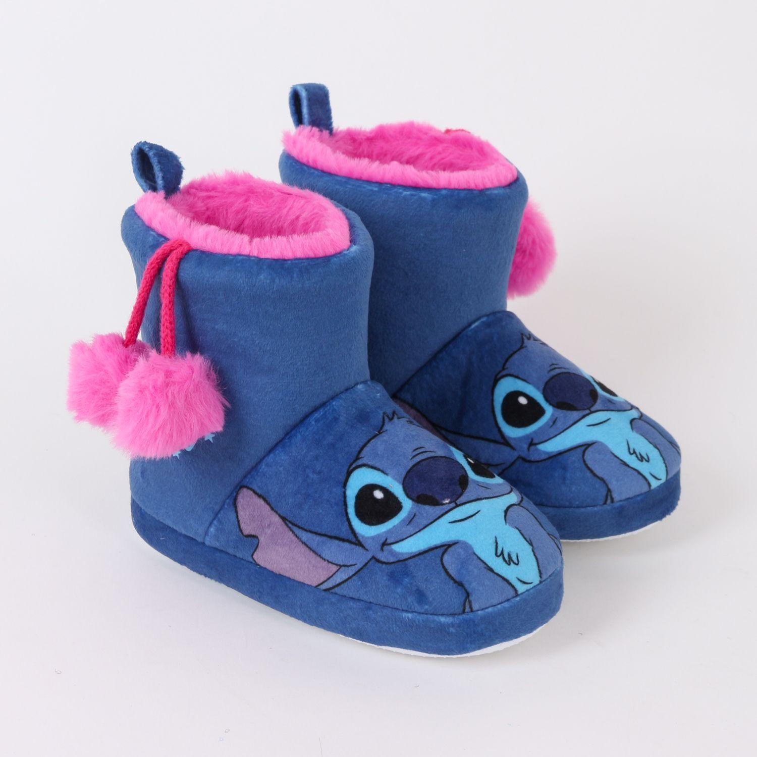 Pantufla Bota Niña Invernal Pompón Lilo & Stitch Azul Disney-1