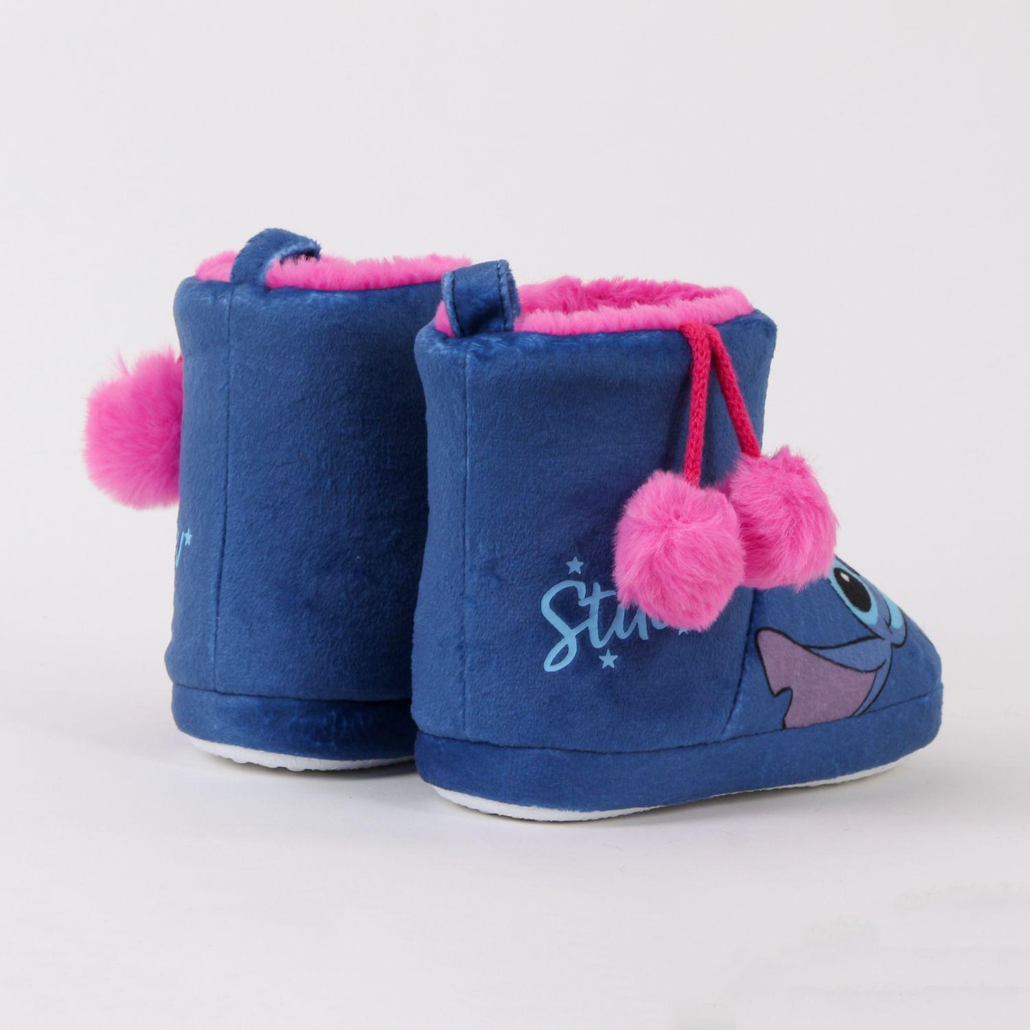 Pantufla Bota Niña Invernal Pompón Lilo & Stitch Azul Disney-2