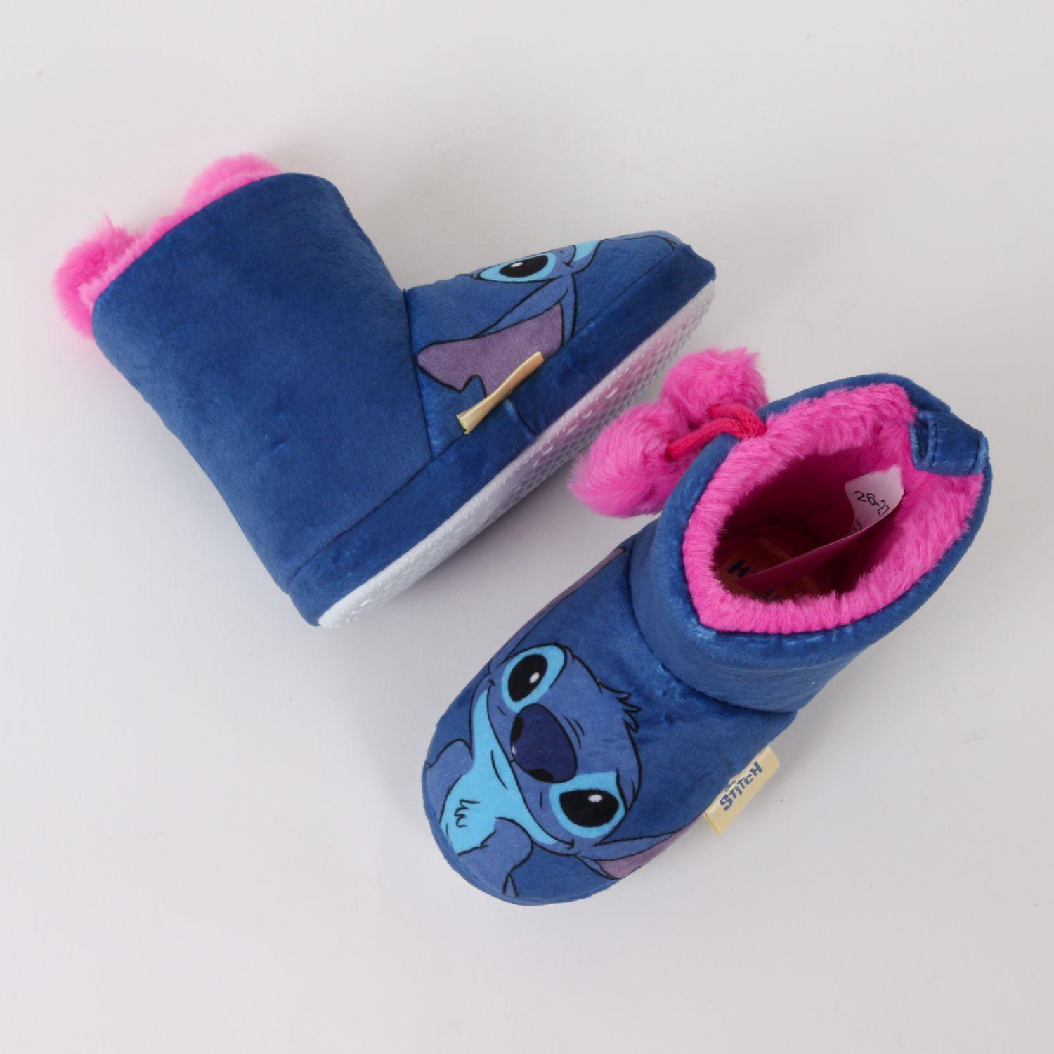 Pantufla Bota Niña Invernal Pompón Lilo & Stitch Azul Disney-3