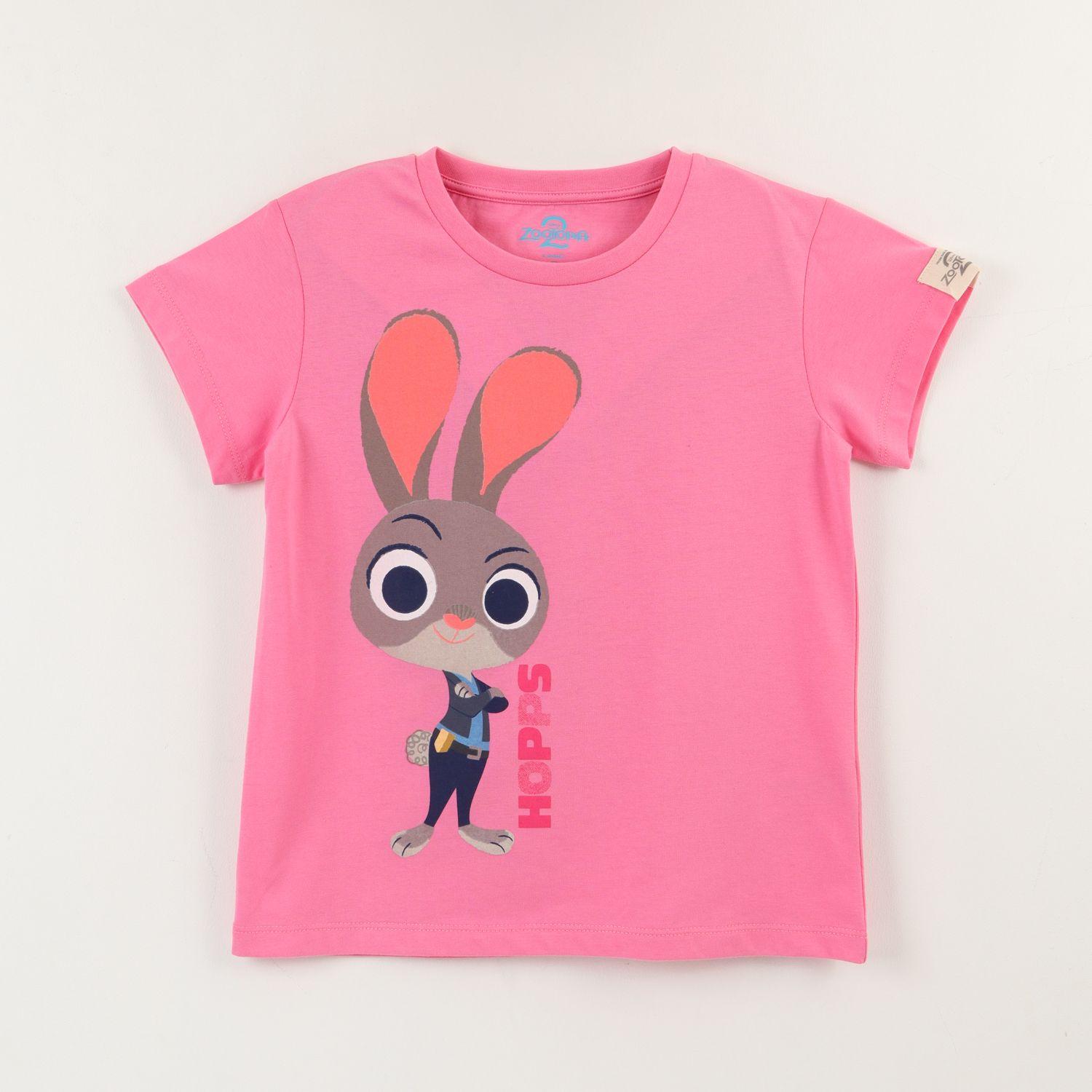 Polera Manga Corta Niña Rosado Juddy Hopps Zootopia Disney-1