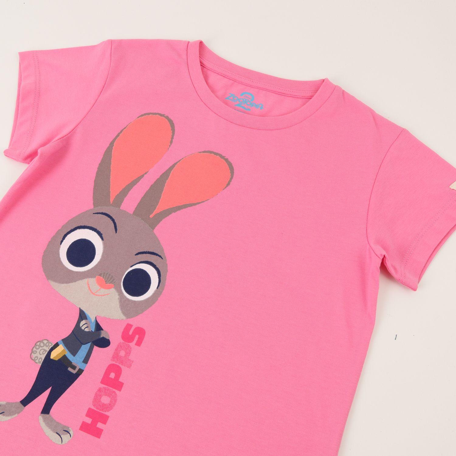 Polera Manga Corta Niña Rosado Juddy Hopps Zootopia Disney-2
