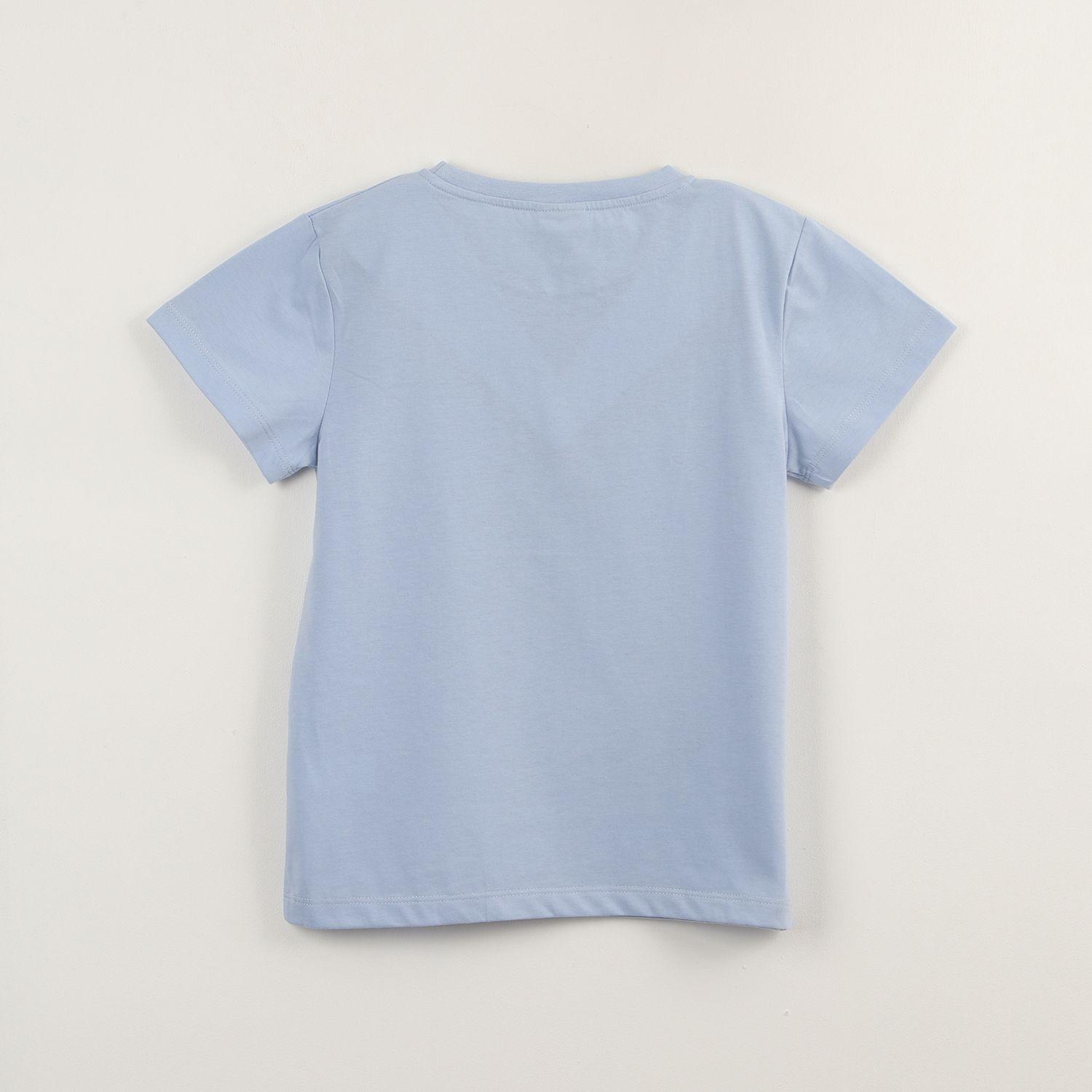 Polera Manga Corta Niña Lilo & Stitch Lentejuela Azul Disney-1