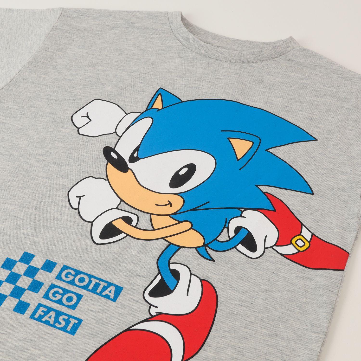 Polera Manga Corta Niño Gris Gotta Go Fast Sonic-2