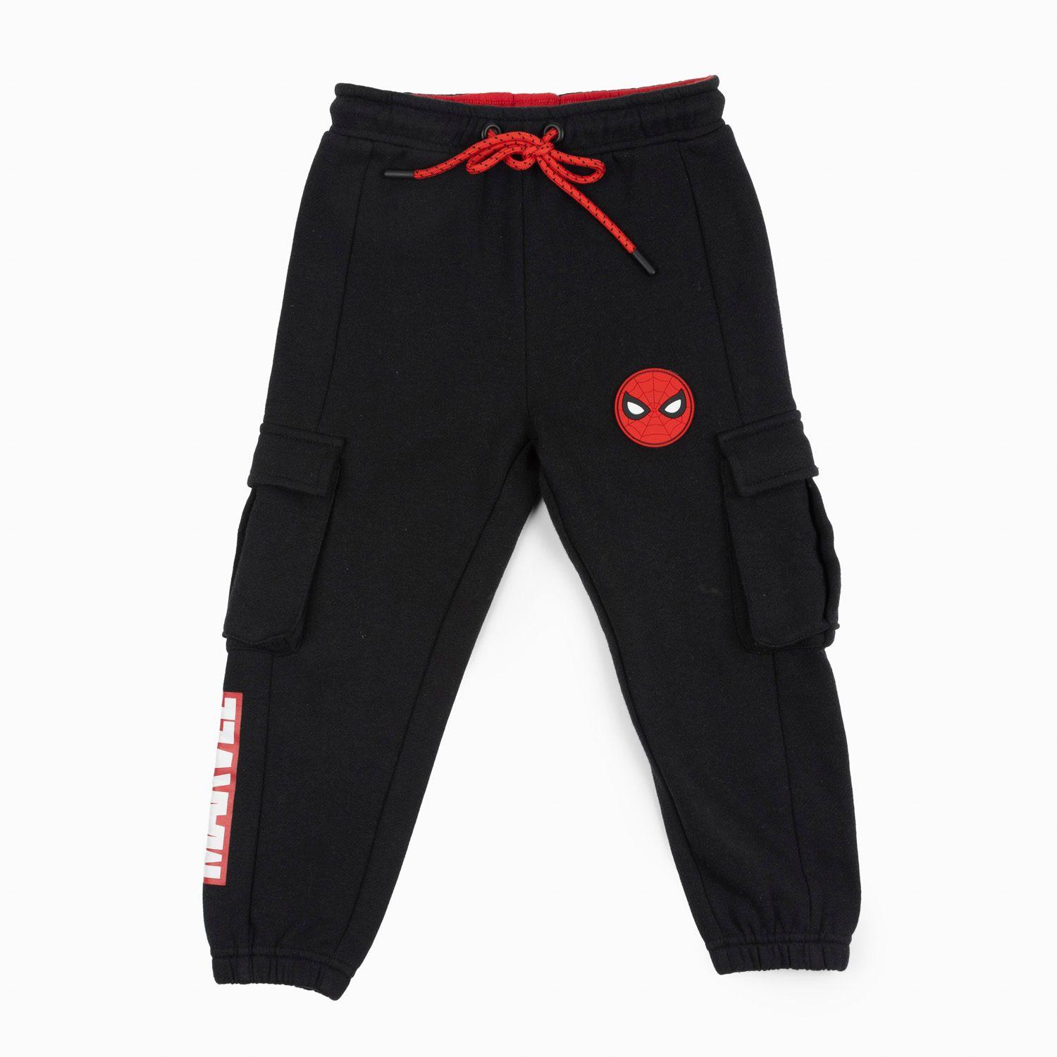 Pantalon de Buzo Niño Bolsillo Spiderman Negro Marvel-2
