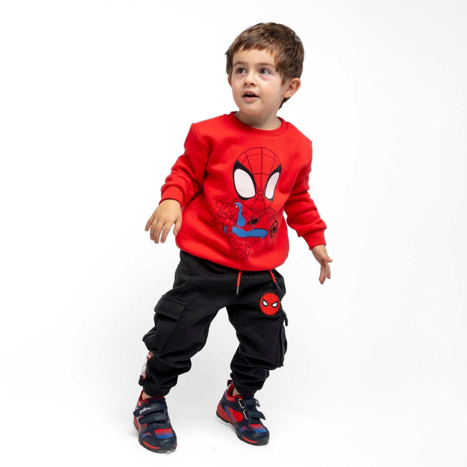 Pantalon de Buzo Niño Bolsillo Spiderman Negro Marvel-0